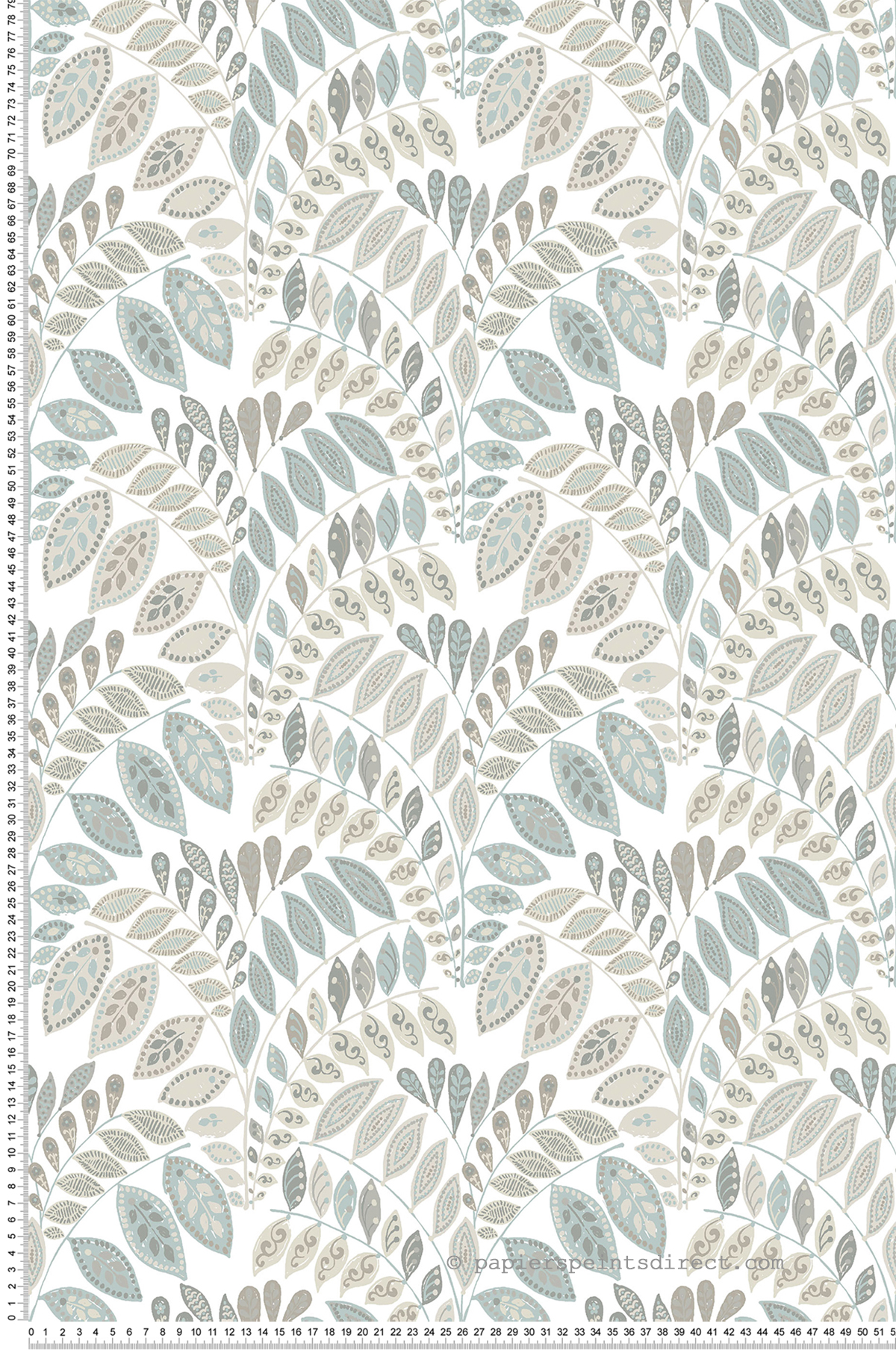 Papier peint adhésif Feuillage Scandinave gris bleu - Les Adhésifs de Lutèce | Réf. LTC-NUS3260