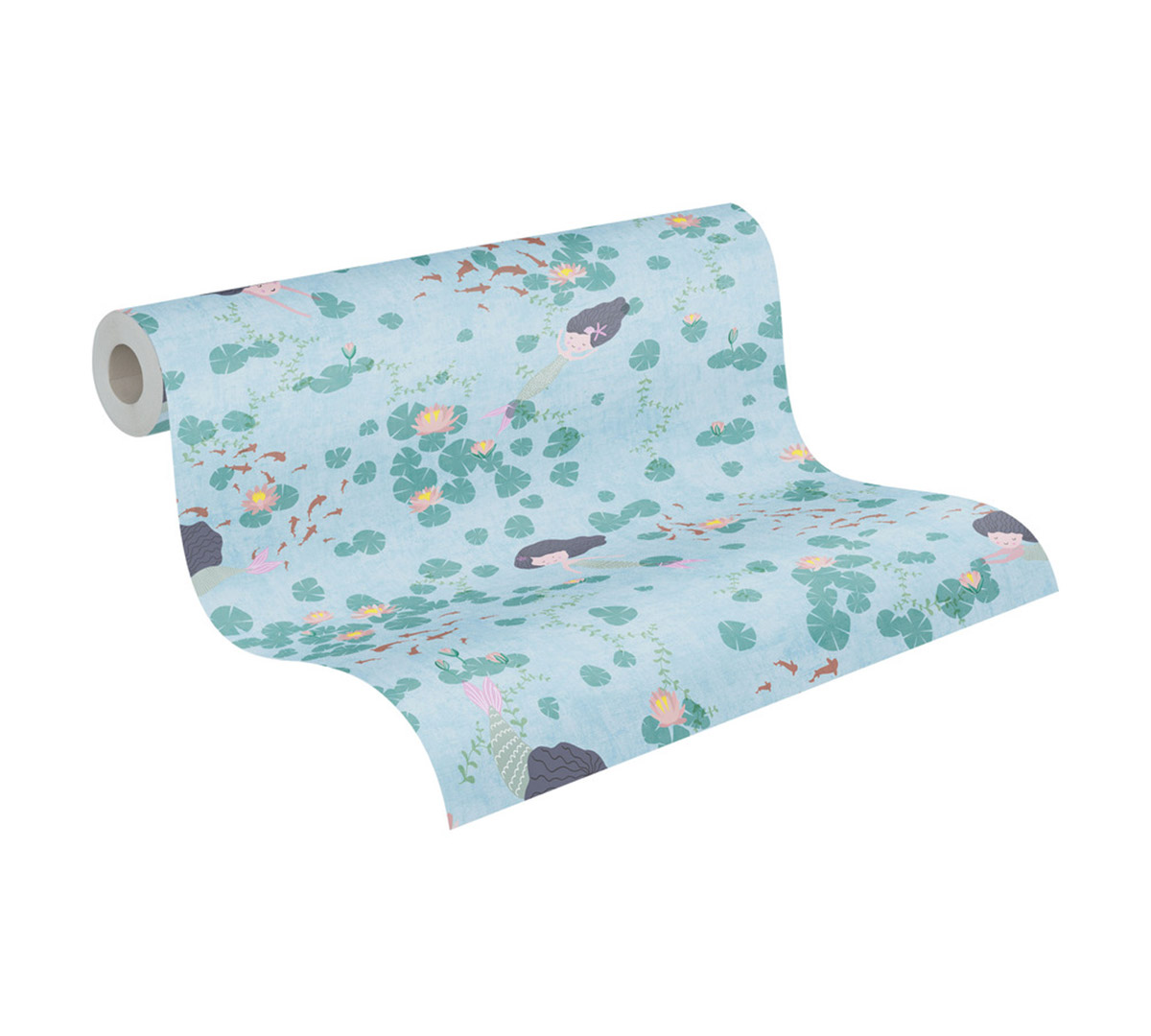 Papier peint Sirène et Nénuphar turquoise - Lilly & Luis d'A.S. Création AMB8 | Réf. AS-771461