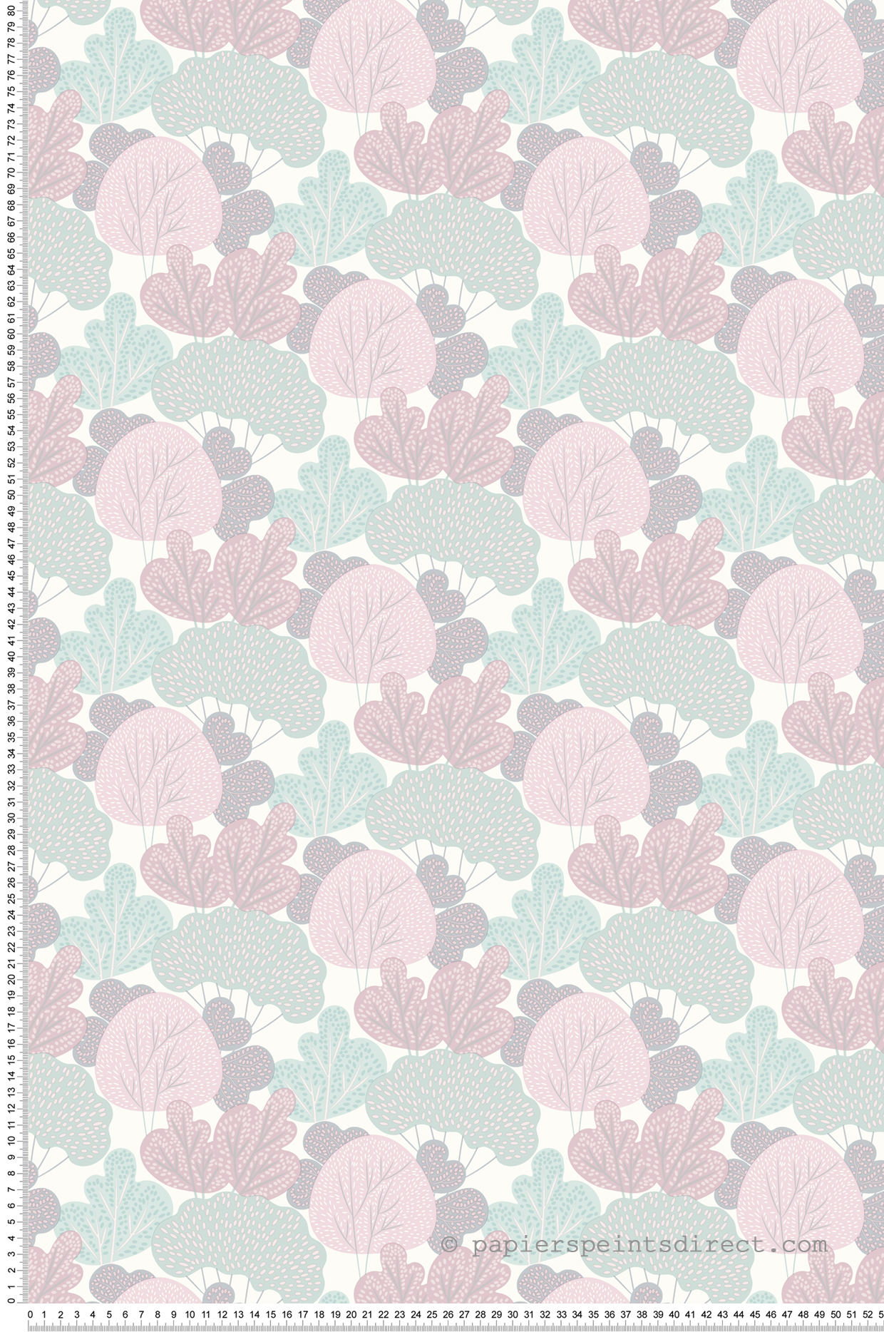 Papier peint Arbre Petit Bois rose et bleu - La belle histoire d'Ugépa | Réf. UGP-A96803