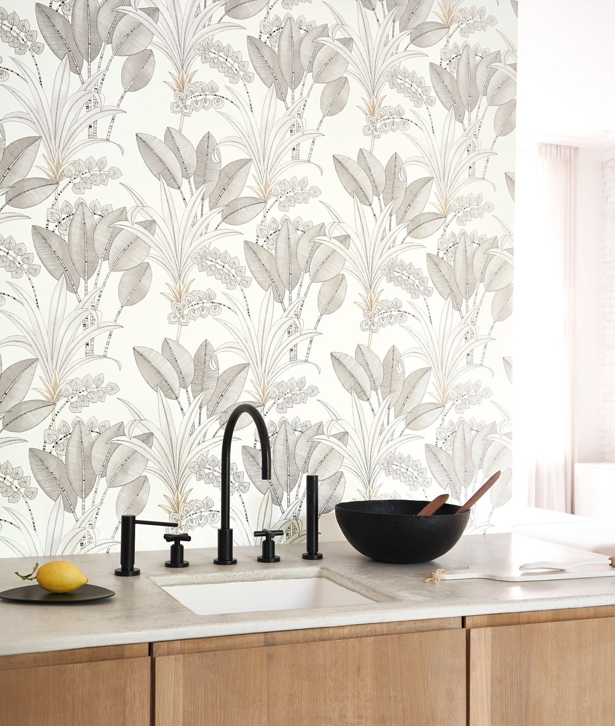 Papier peint Jungle Palma blanc - Nicaragua de Casadéco | Réf. NICA86410202