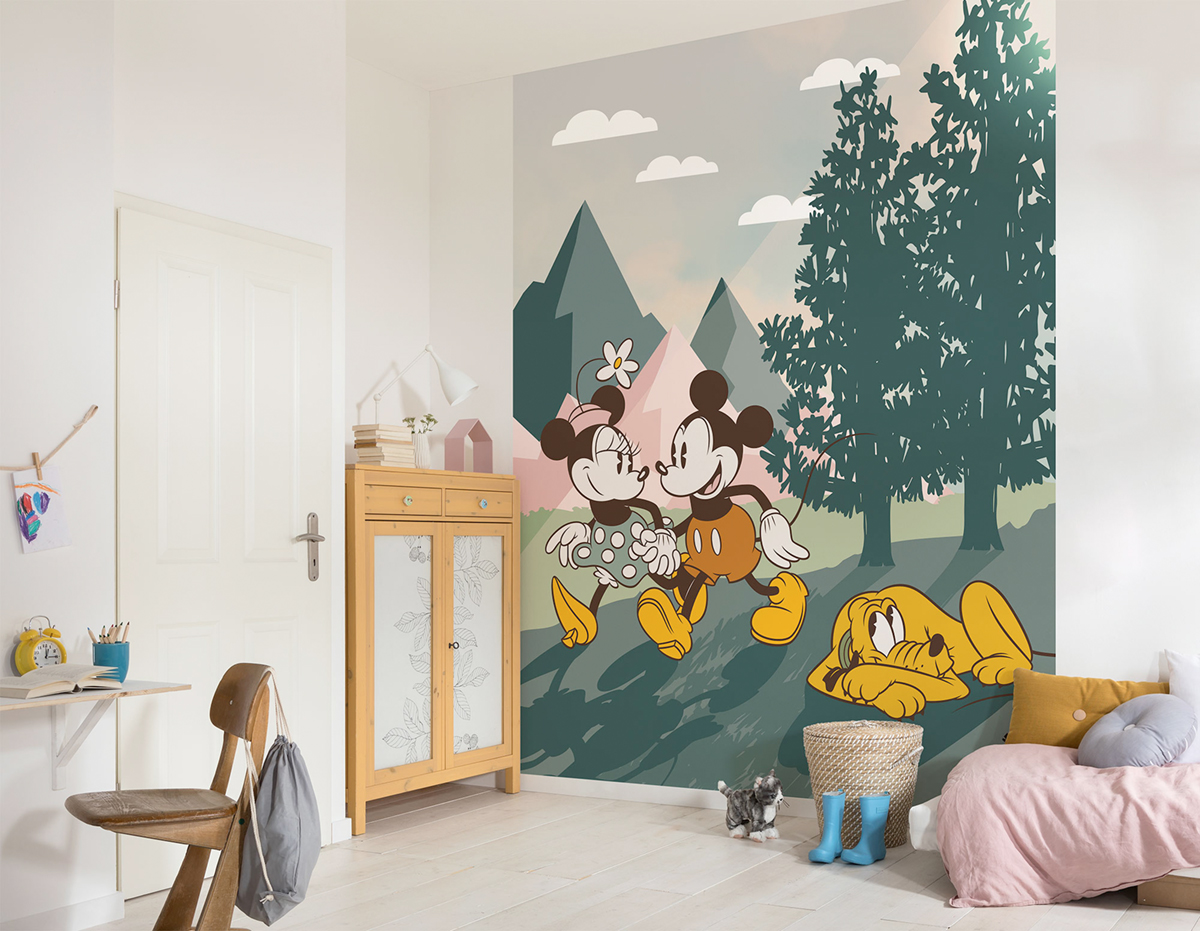 Papier peint panoramique Mickey Minnie et Pluto Disney - Papier peint Komar Into Wonderland