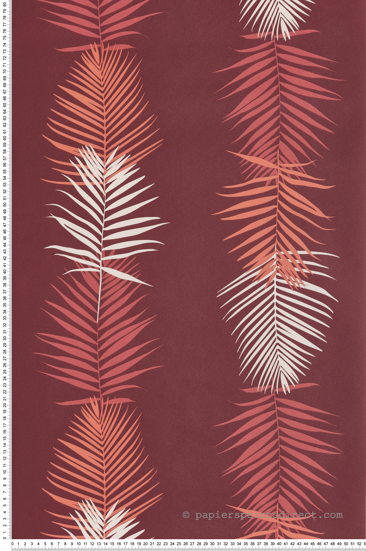 Papier peint Feuilles de Palmier rouge - Bensimon 2 de Lutèce | Réf. LTC-51173110