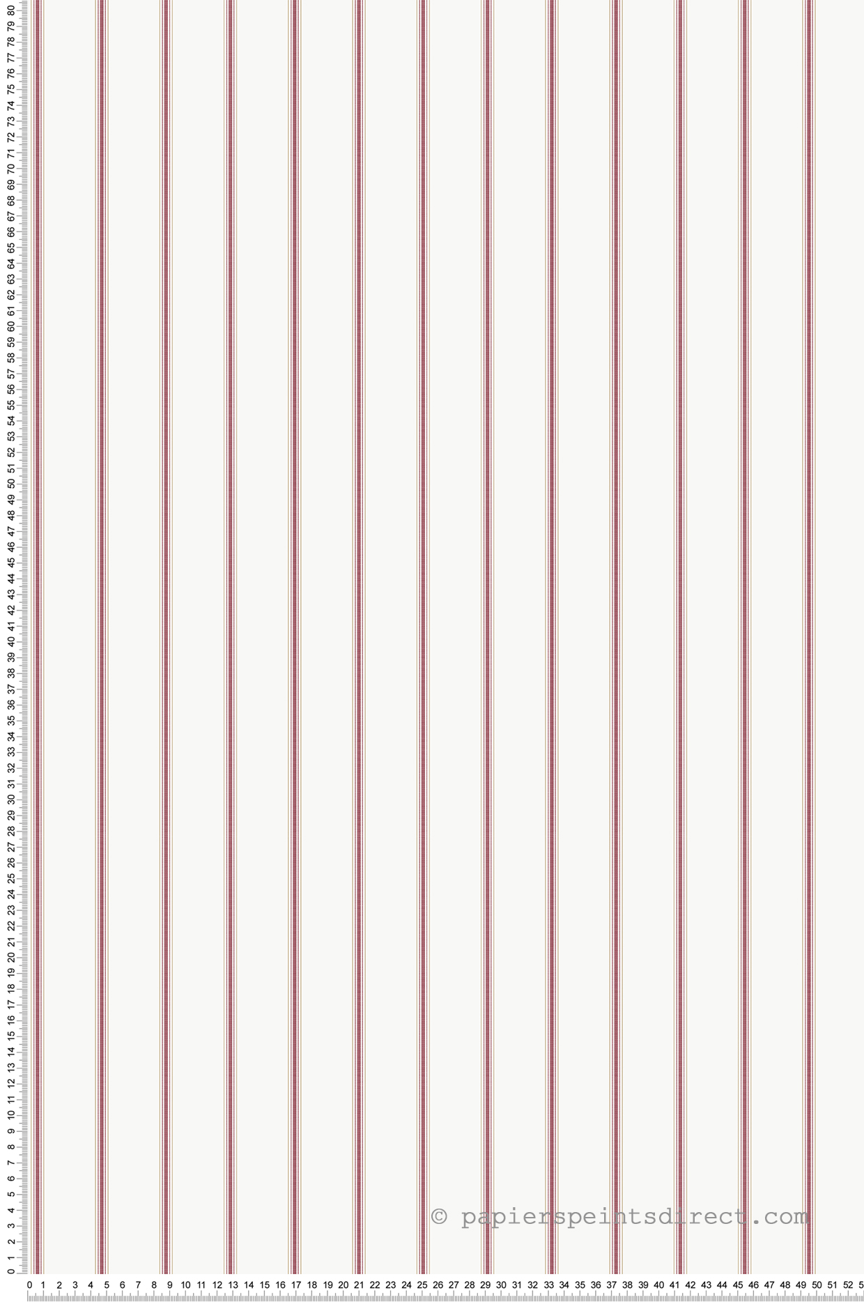 Papier peint Rayures Transat rouge baie doré - Jeux de Rayures 3 de Lutèce | Réf. LTC-G68070