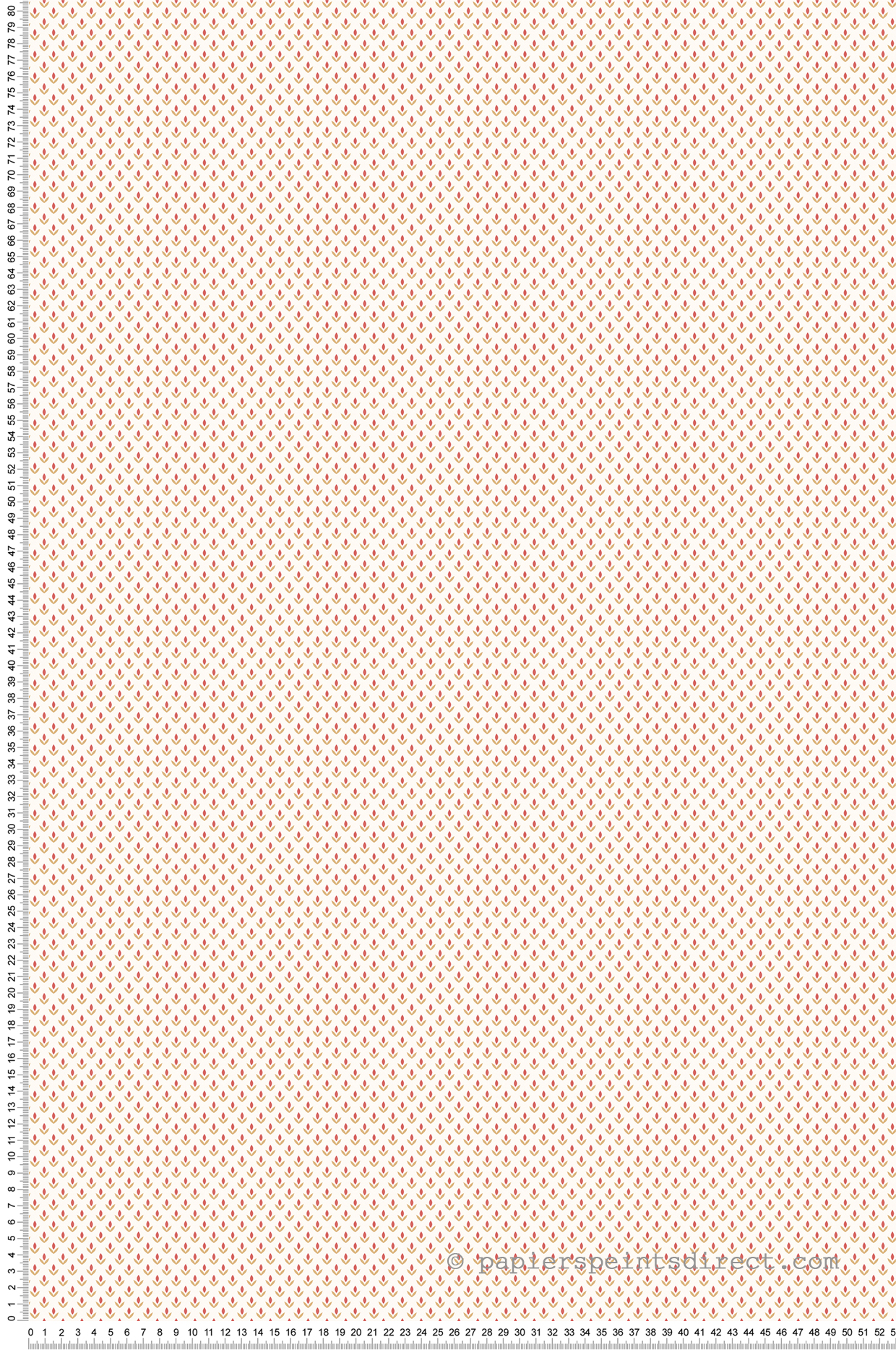 Papier peint Tulipe Géométrique rouge beige - Mini Prints de Lutèce | Réf. LTC-G56700