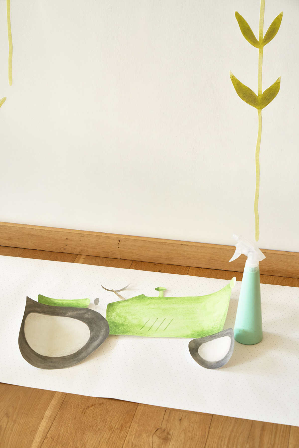 Papier peint pré-encollé Tracteur Enfantin vert - Once Upon A Time de Casadéco | Réf. OUAT88627758