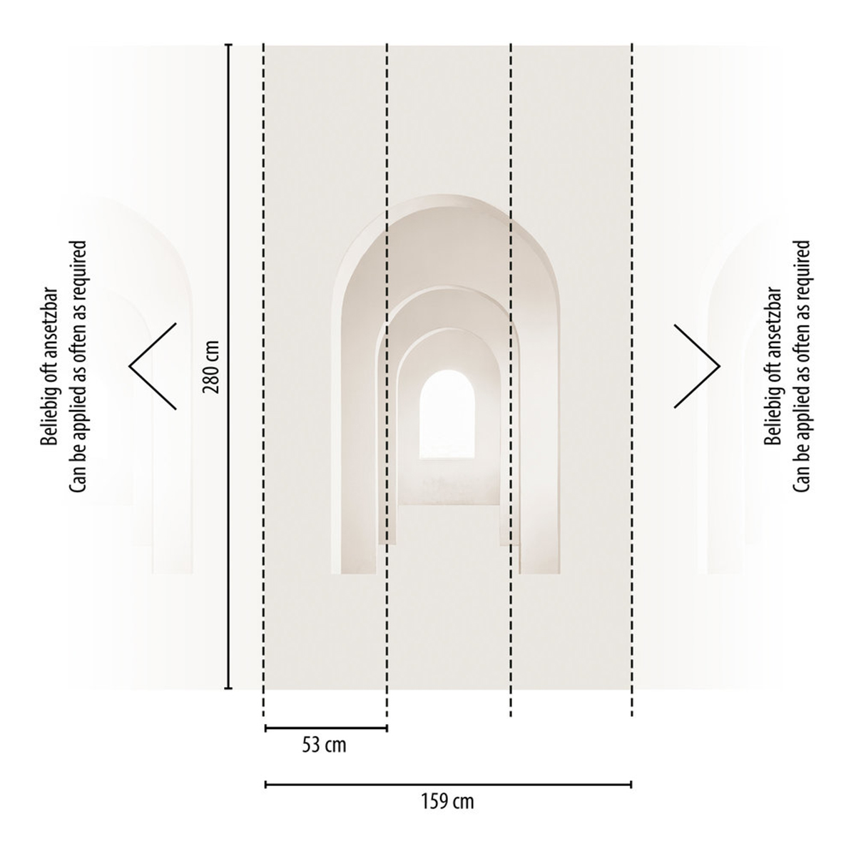Papier peint panoramique Porte Arc beige - The Wall 3 d'A.S. Création AMB3 | Réf. AS-398421