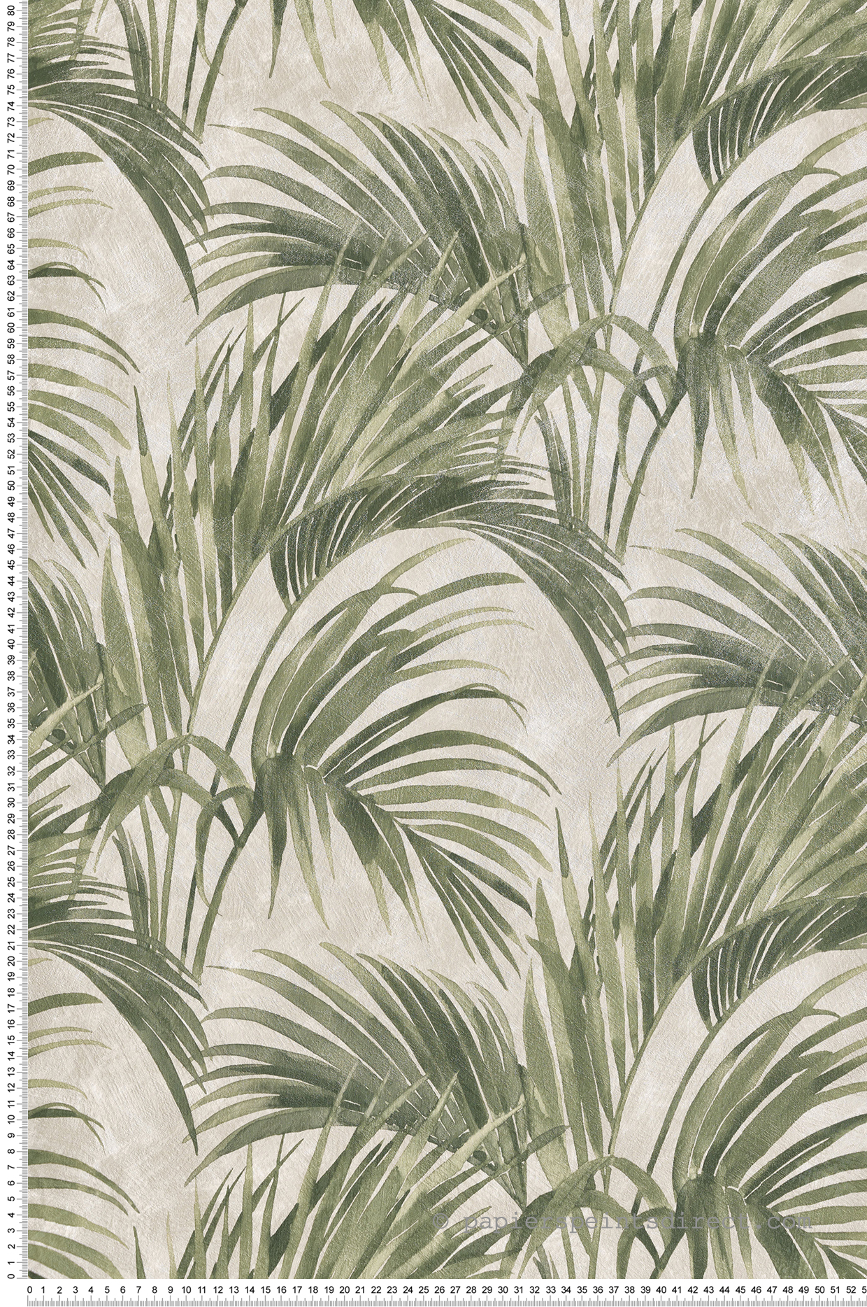 Papier peint Palmier et Effet Béton vert - Grand Classic de Montecolino | Réf. MC-Z66821