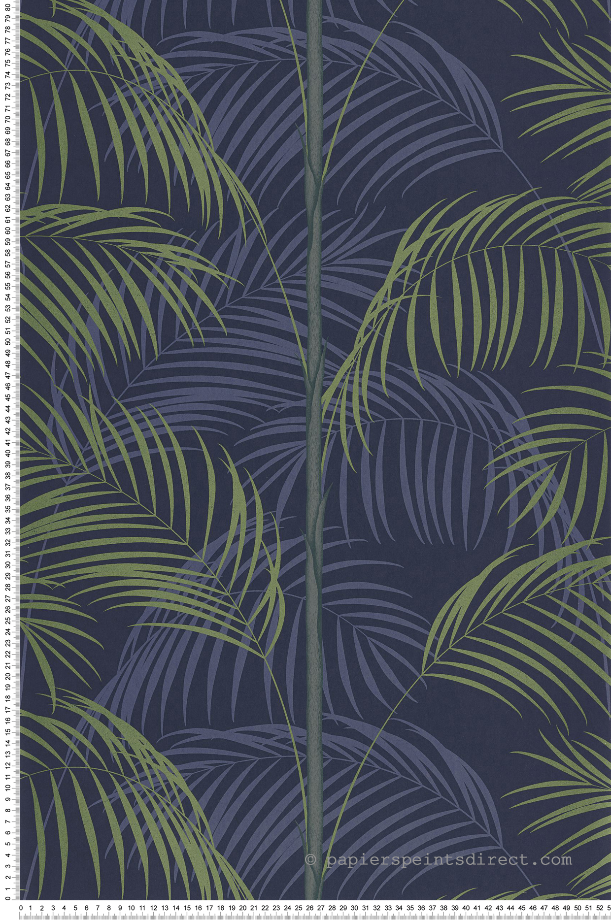 Papier peint Bambou le Tout Paris bleu encre vert - Années Folles de Casadéco | Réf. ANFO201036755