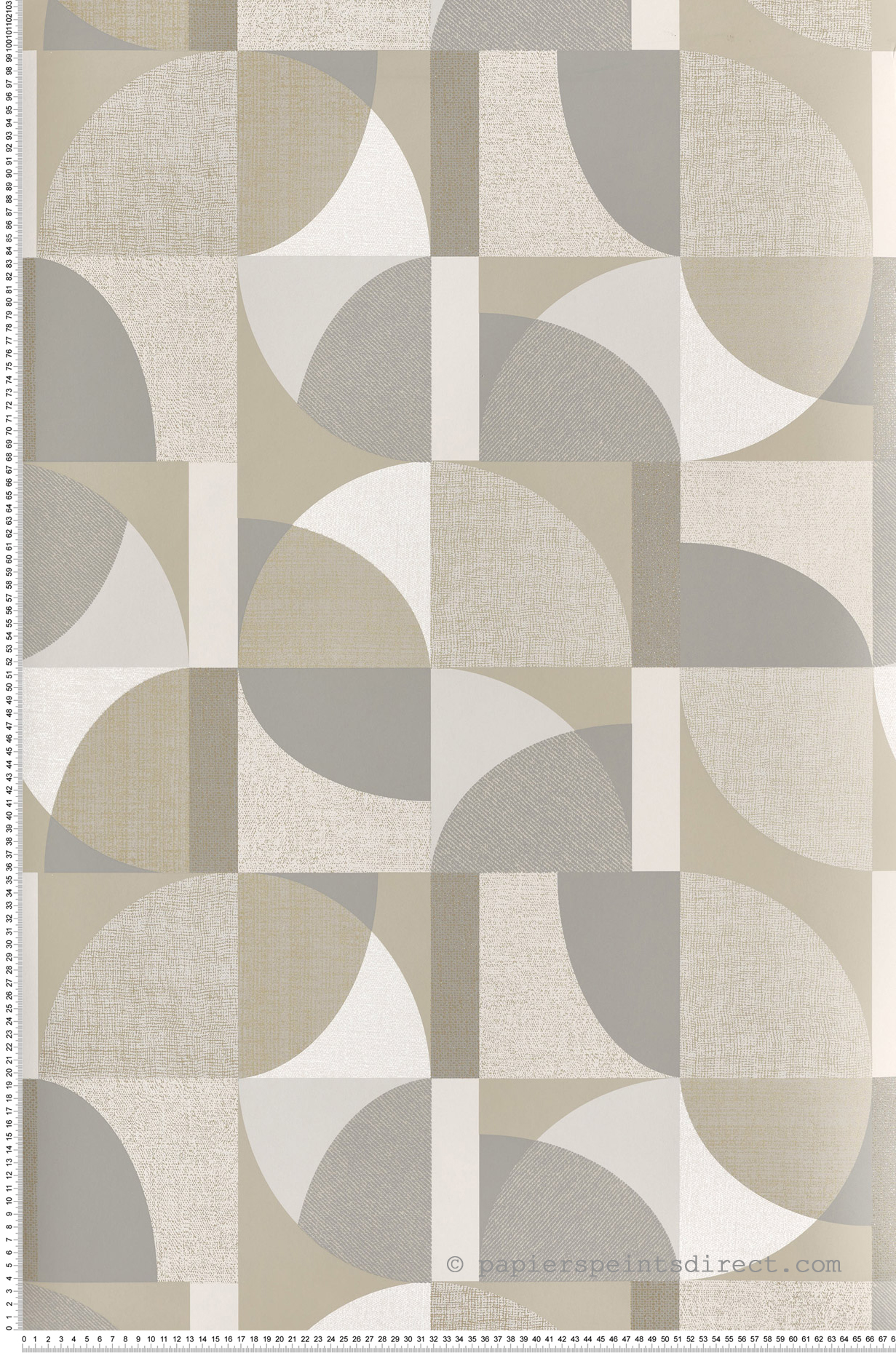 Papier peint Géométrie Barillet gris doré - Faubourg des Lumières de Casamance | Réf. CAS-76260712