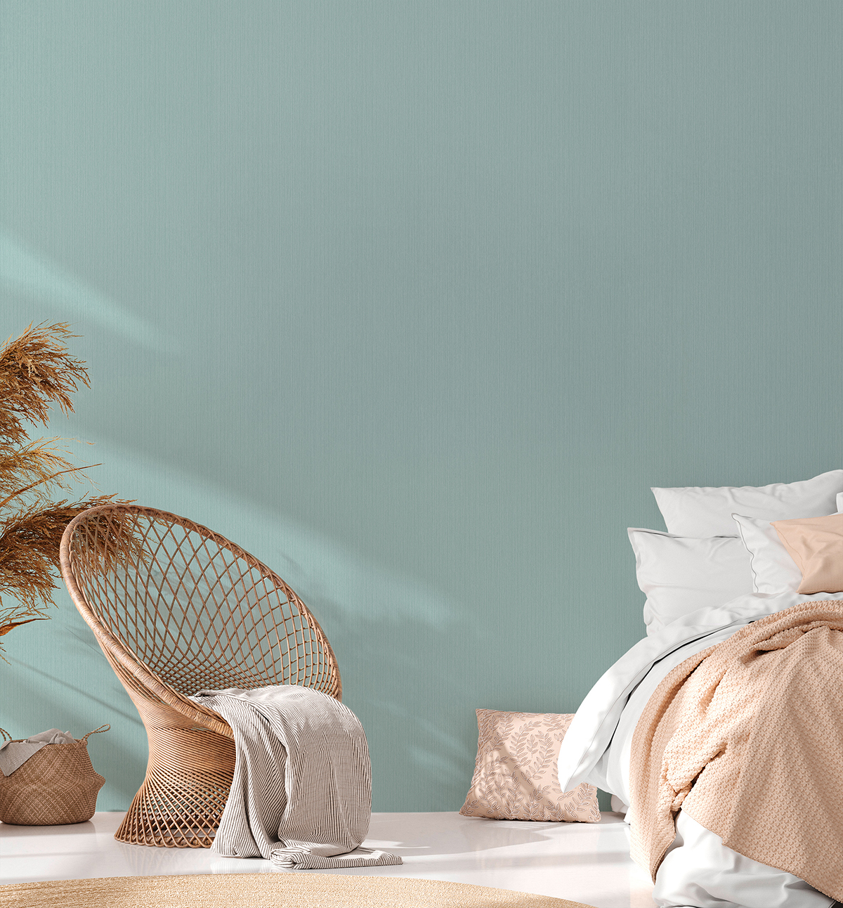 Papier peint Faux Uni Tissu vert d'eau - Change is good de Michalsky | Réf. MC-37987-6