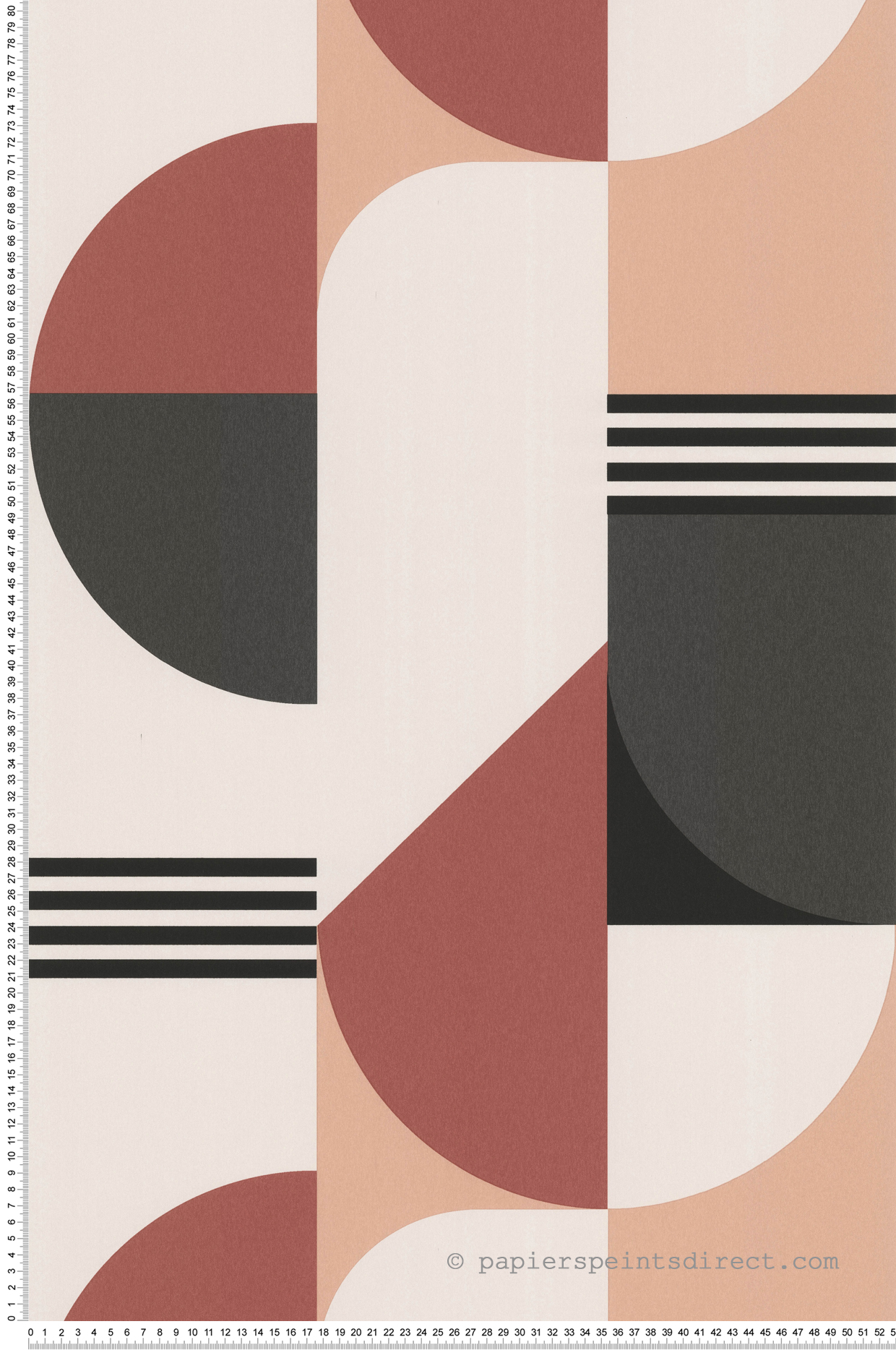 Papier peint Graphique Bauhaus gris et rouge - Arty de Lutèce | Réf. LTC-51210710