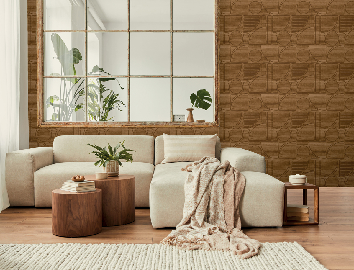 Papier peint Bois Gravure 3D acajou - Reality 4 de Lutèce | Réf. LTC-51220508