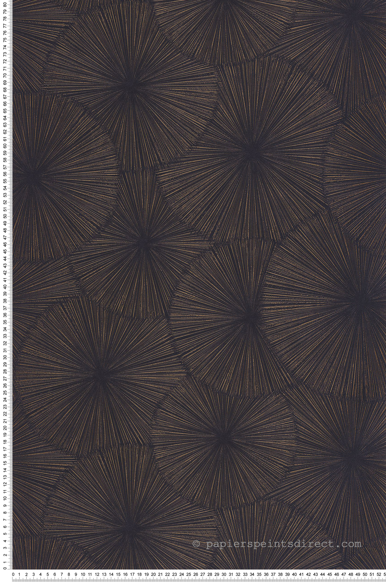 Papier peint Graphique Helios bleu encre cuivré - Solaris de Casadéco | Réf. SOLA201876810