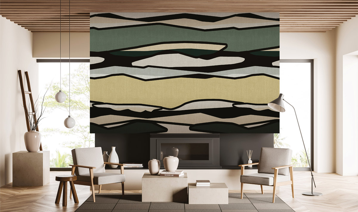 Papier peint Panoramique Horizon Ligne vert beige - Dolce Vita de Lutèce | Réf. LTC-56230304