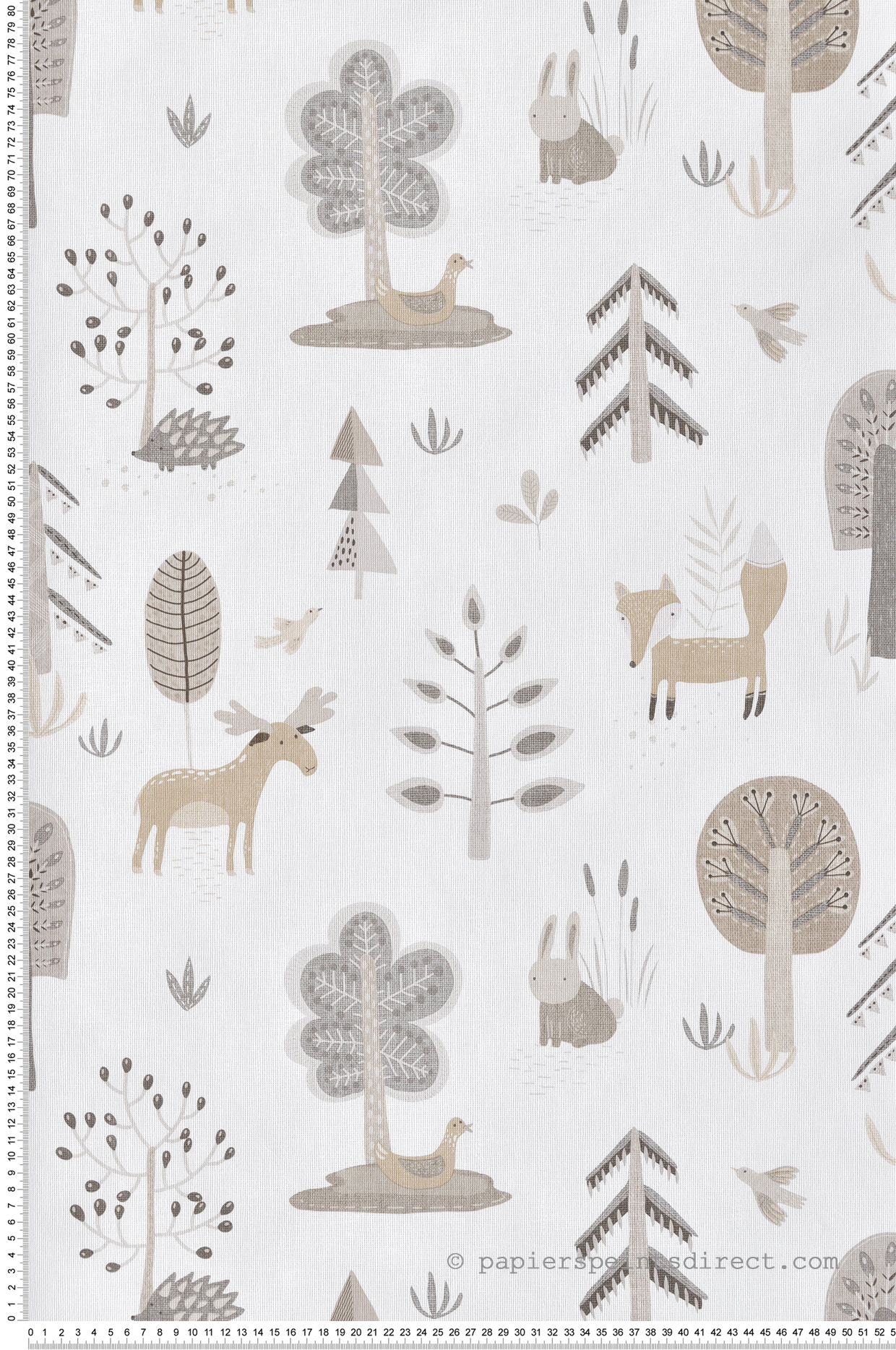 Papier peint Enfant Dans Les Bois taupe blanc - Babyland 2 de Lutèce | Réf. LTC-14801