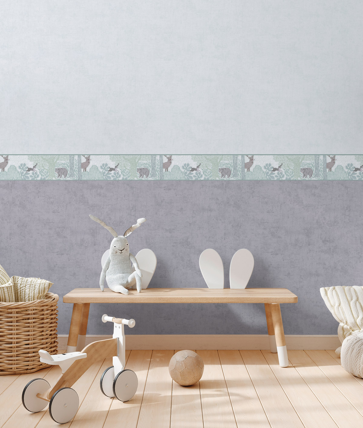 Frise enfant Nature Sauvage vert amande - Lilly & Luis d'A.S. Création AMB2 | Réf. AS-771751