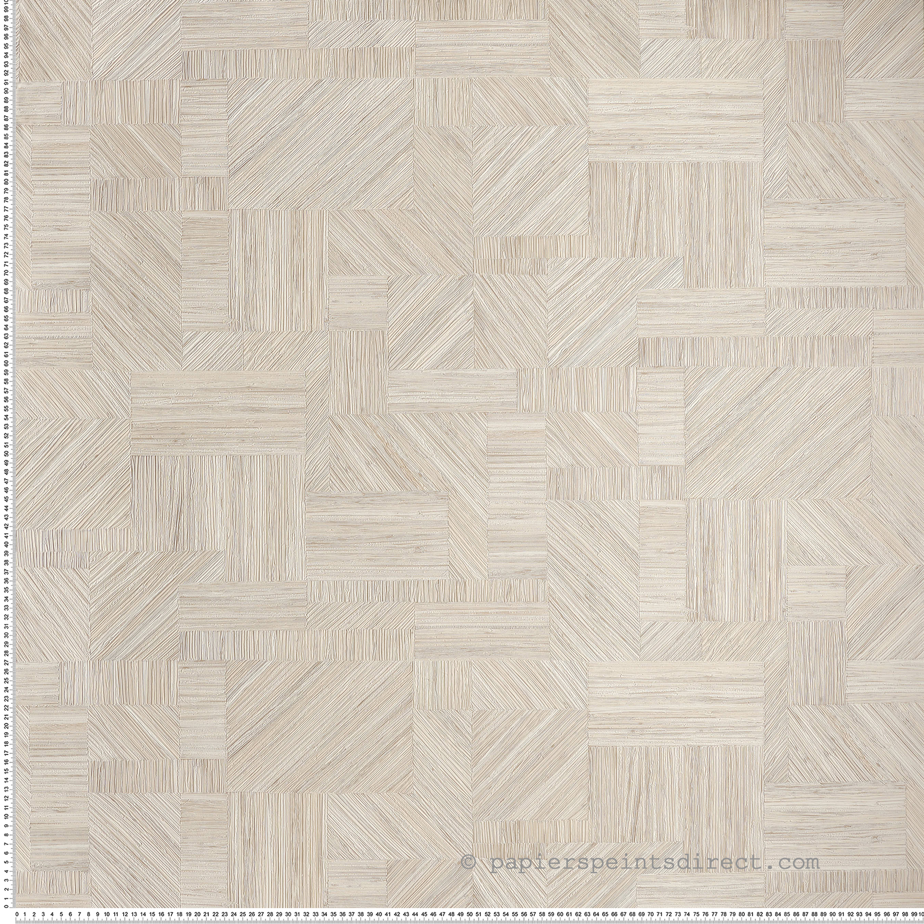 Papier peint Marqueterie Paille Imbrication ivoire - Nature sur Mesure de Casamance | Réf. CAS-76891528