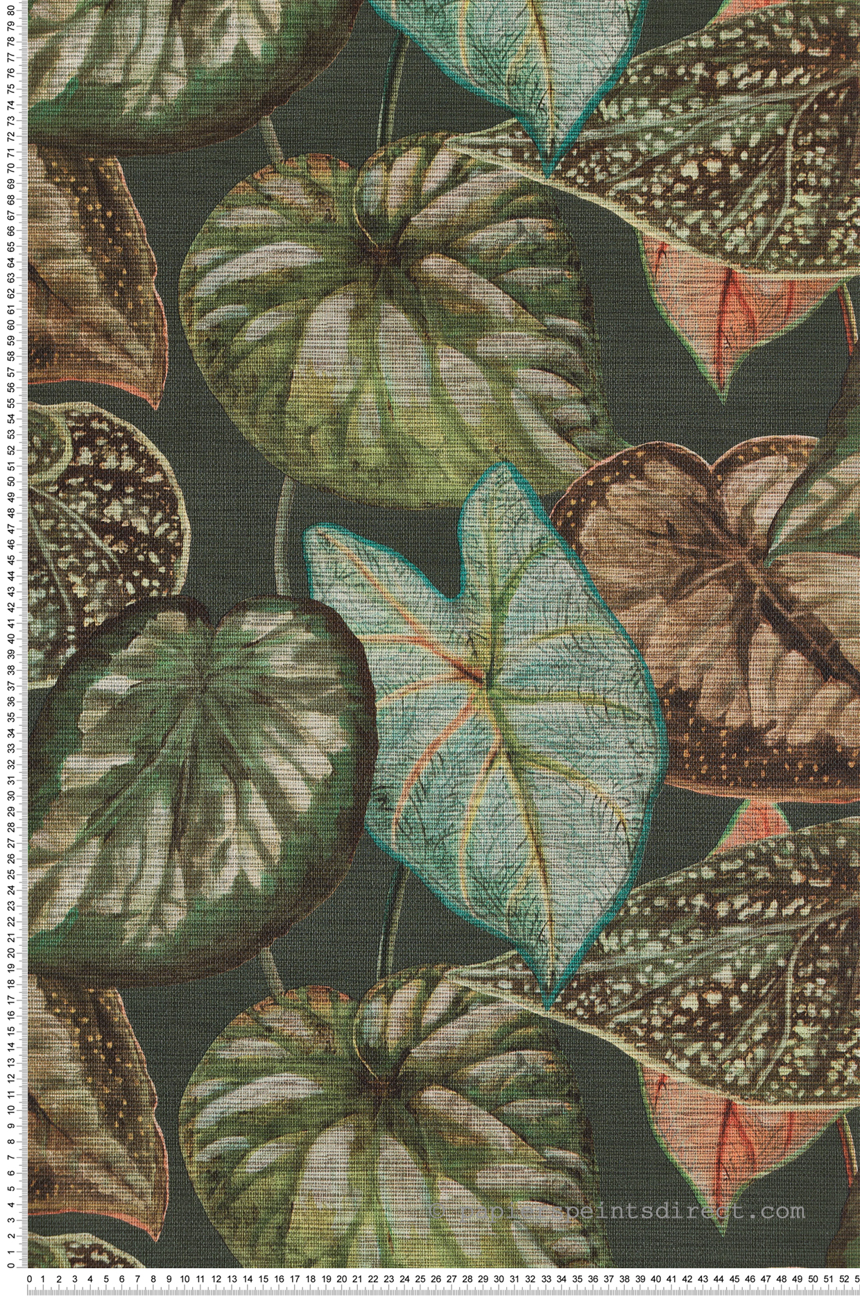 Papier peint Feuille Tropicale bleu canard vert - Maori de Montecolino | Réf. MC-TA25054