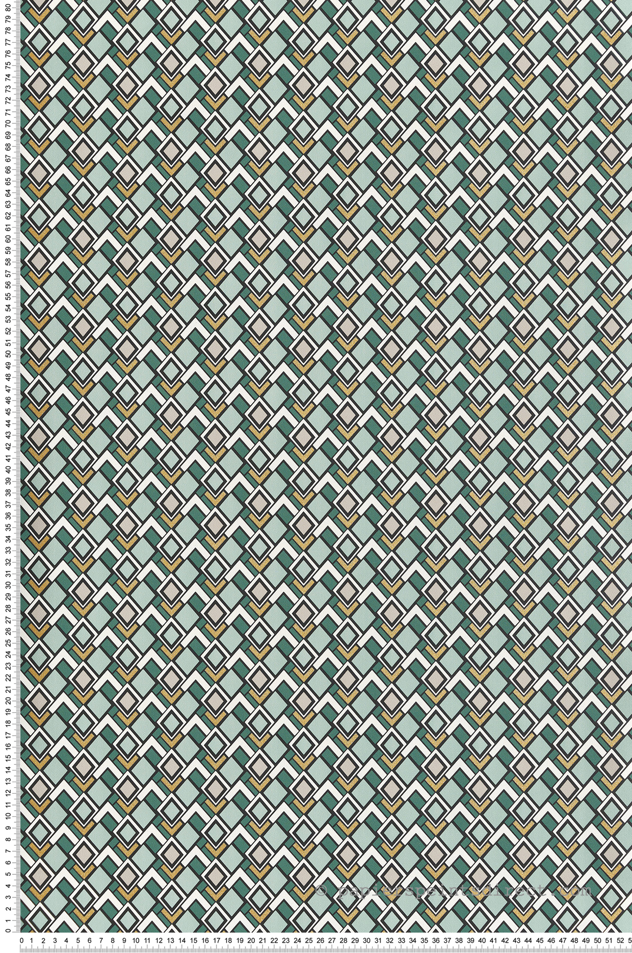 Papier peint Géométrique Losange vert - Jardin d'Eden de Lutèce | Réf. LTC-51202904