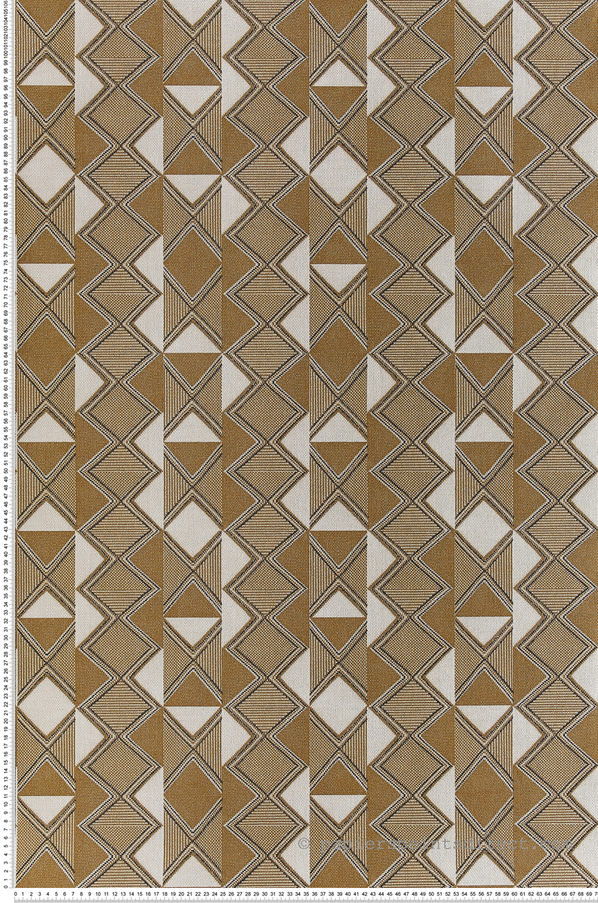 Papier peint ethnique Calcada Moutarde - Rio Madeira de Casamance | Réf. CAS-74270364