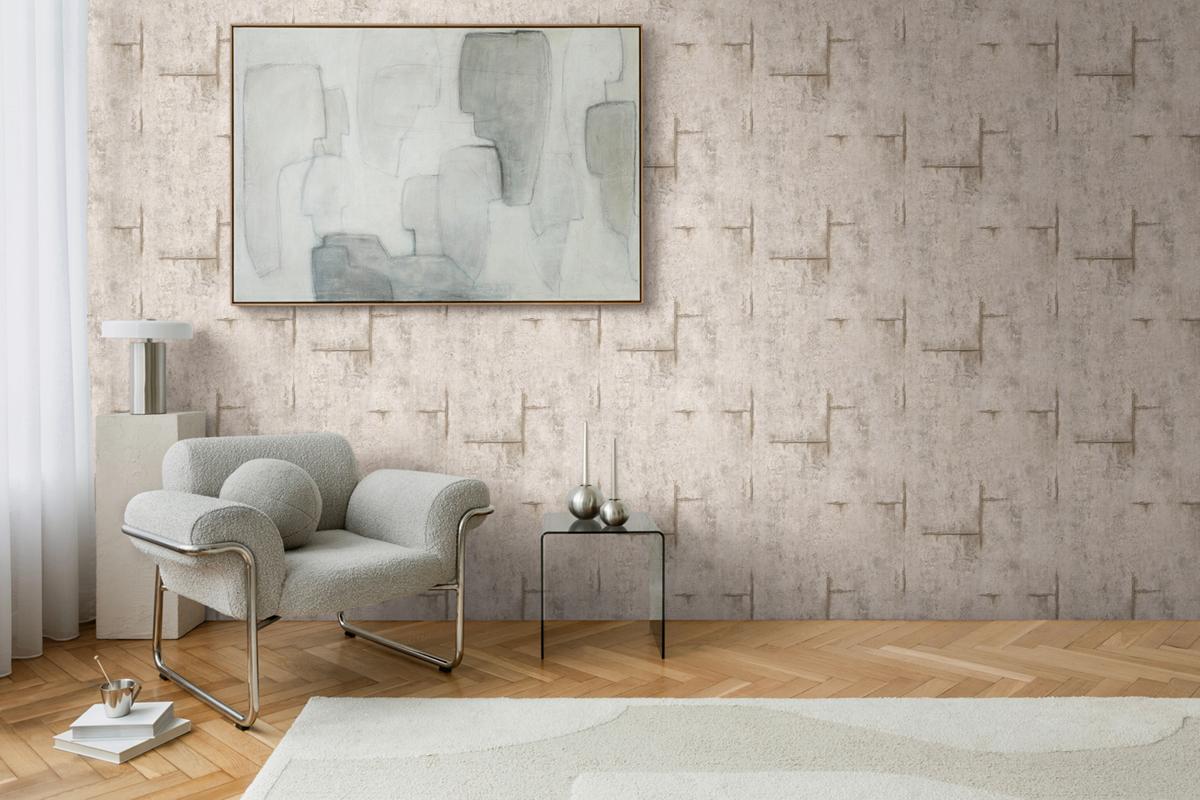 Papier peint Béton Graphite Groove gris clair - Cosmoliving d'A.S. Création AMB3 | Réf. AS-790853