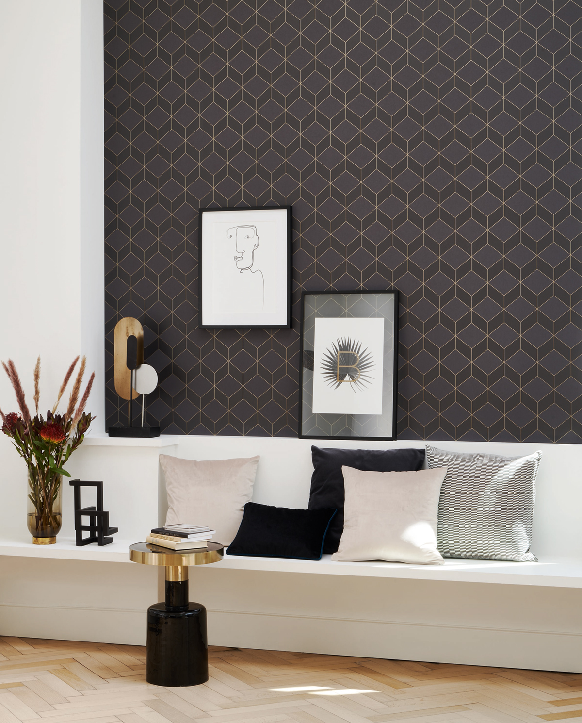 Papier peint Cube Metro anthracite - 1930 de Casadéco AMB2 | Réf. MNCT85689533