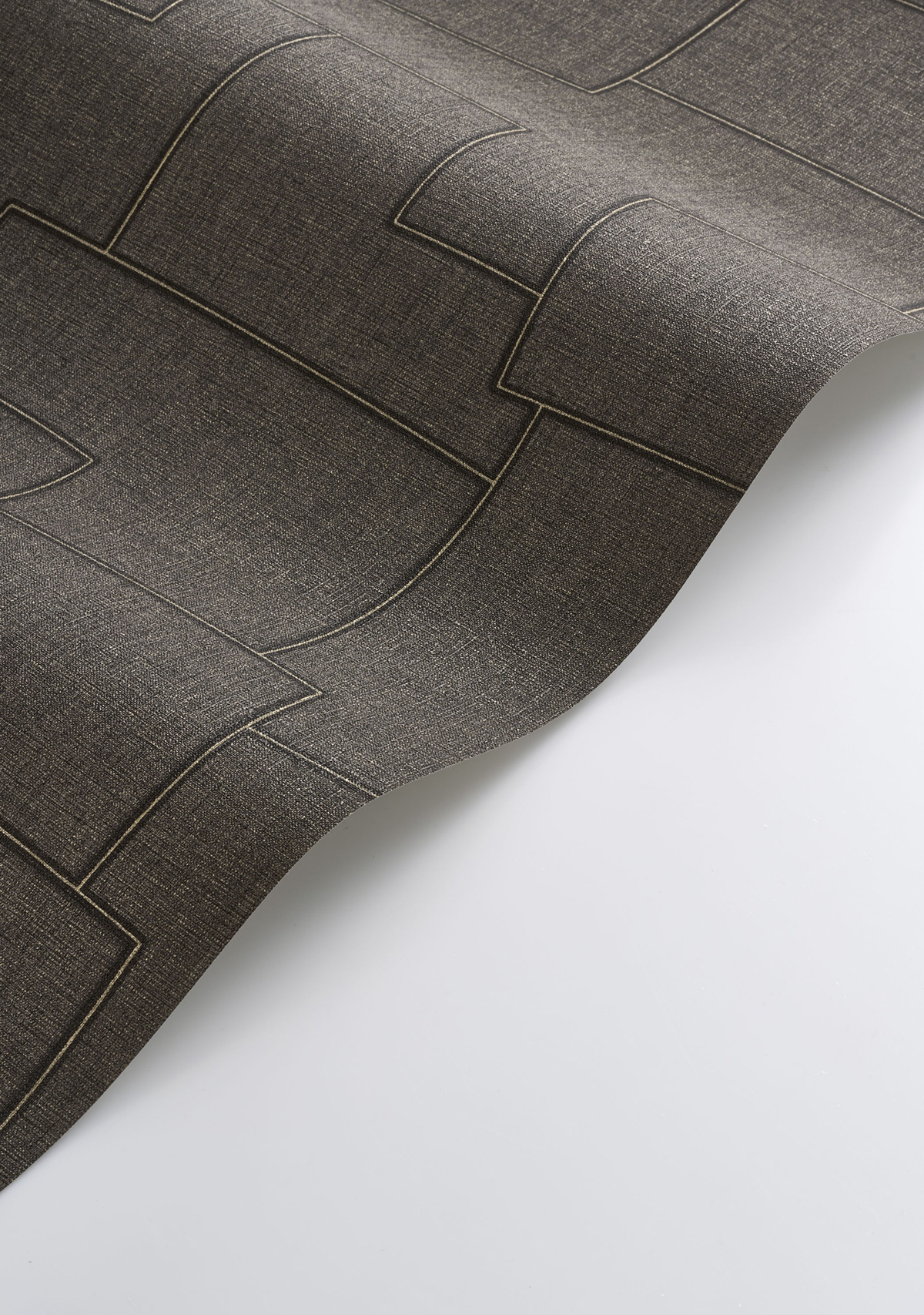 Papier peint Géométrie Lin Inca fusain doré - Matera de Casadéco AMBV| Réf. MATA201129717