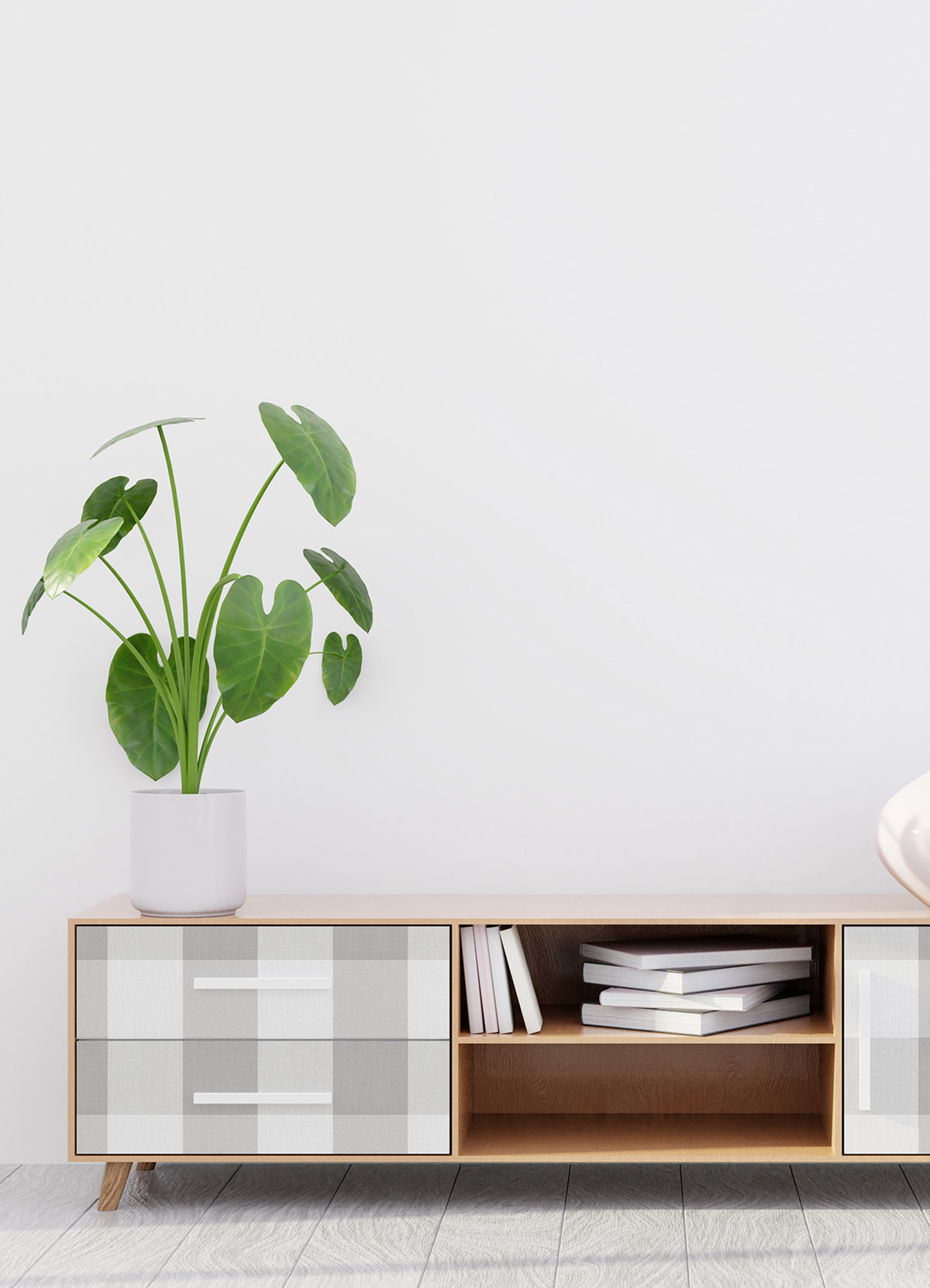 Papier peint adhésif Vichy Carreaux Plaid gris - Les Adhésifs de Lutèce AMB4| Réf. LTC-NU3671