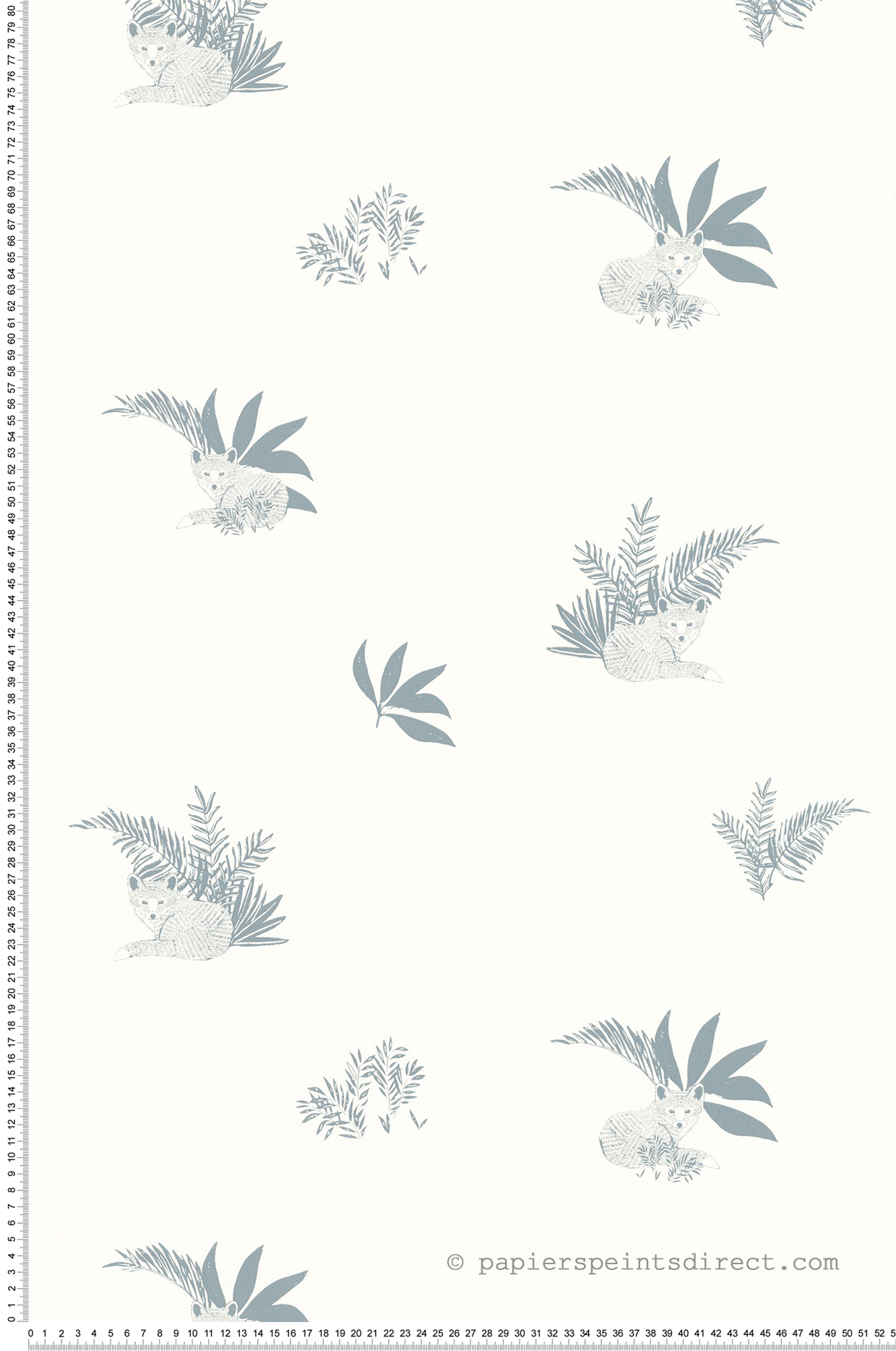 Papier peint Renard Contempler bleu - Autour du Monde de Casélio | Réf. ADM103536009