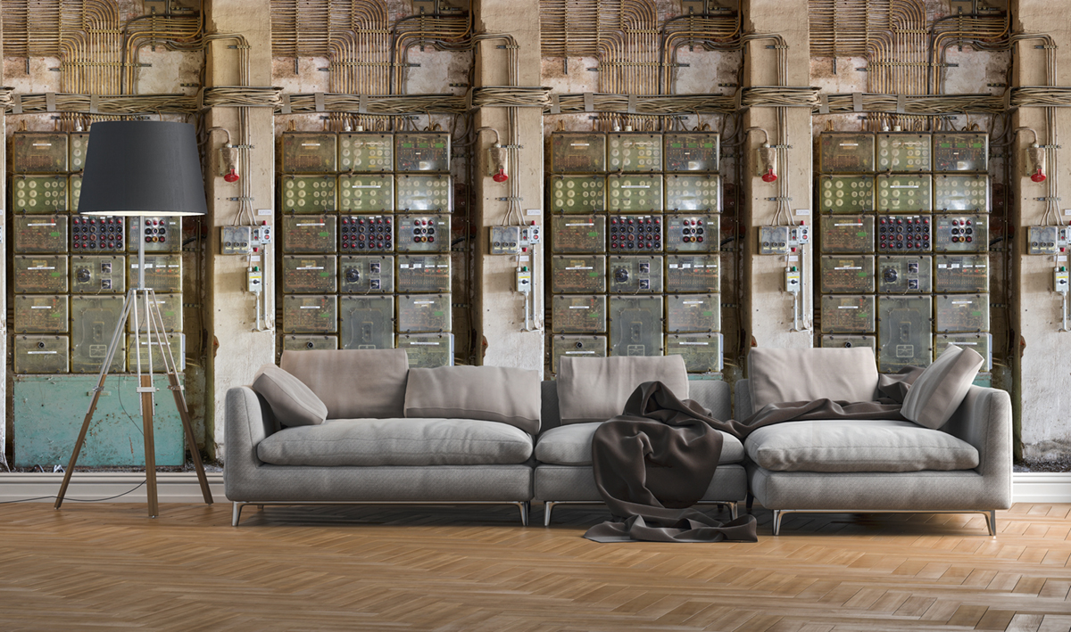 Papier peint panoramique Fusibles Fils Électriques - The Wall 2 d'A.S. Création | Réf. AS-392631