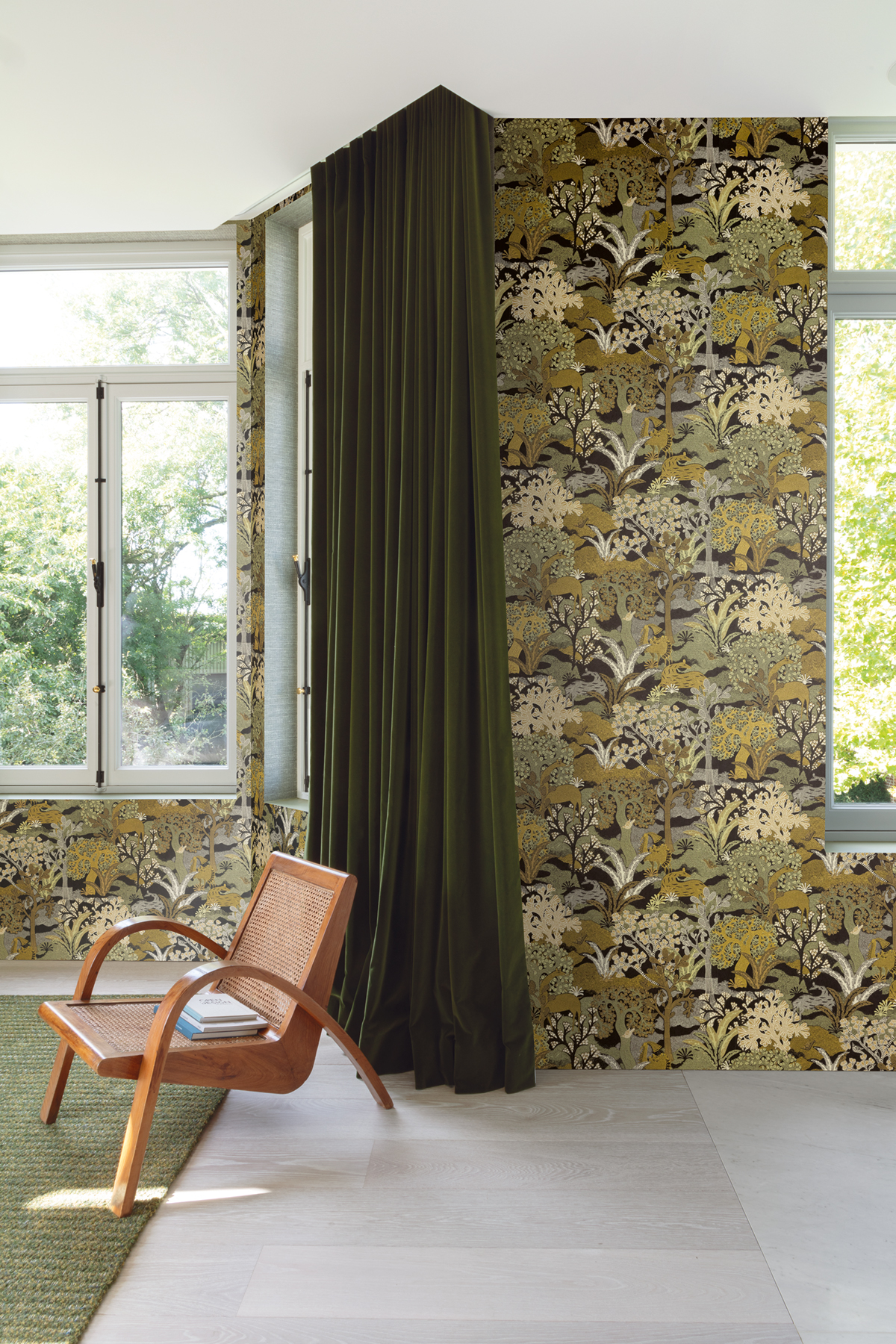 Papier peint Nature Ethnique Fabulo olive irisé - Amazone de Masureel | Réf. MAS-ZON505