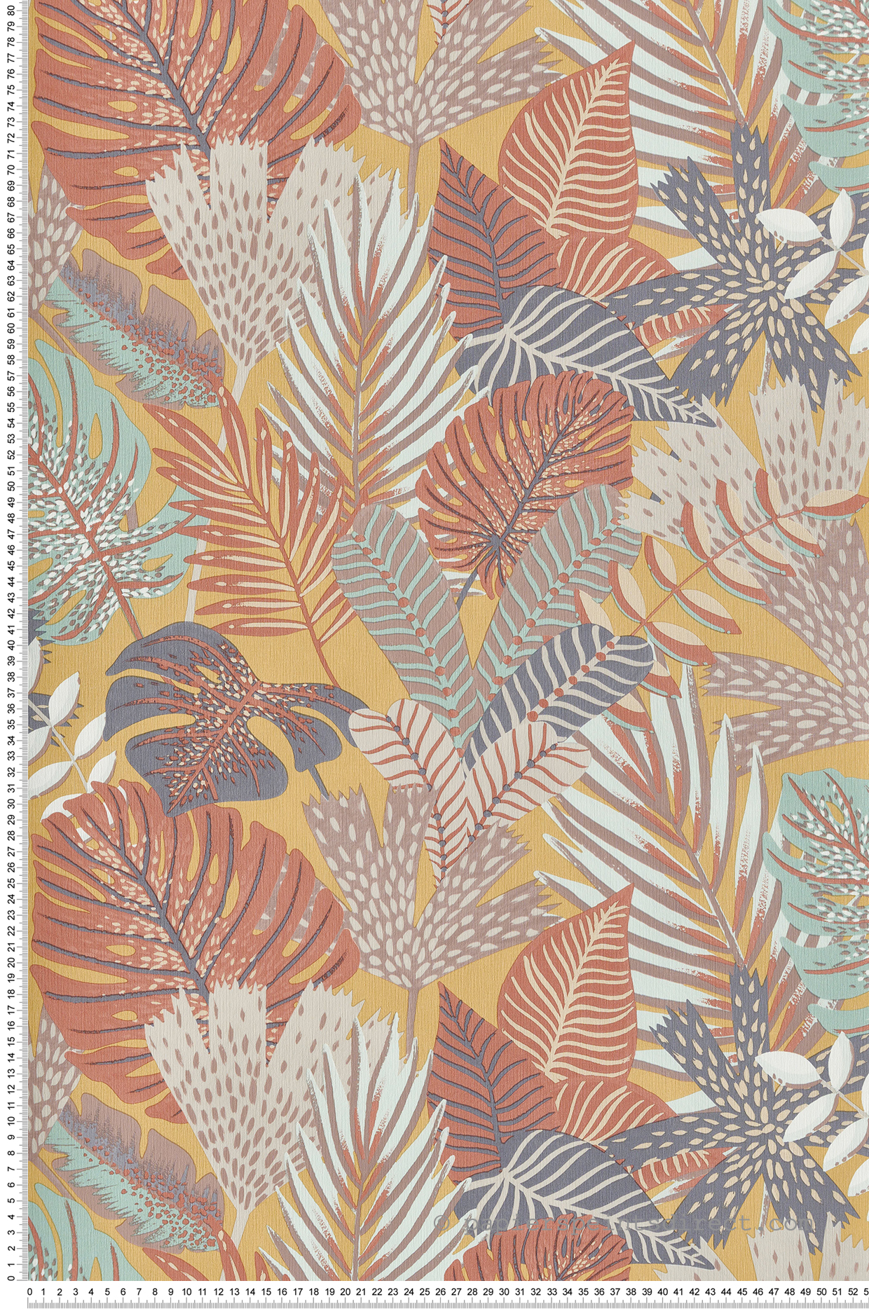 Papier peint Végétal Ethnique jaune - Eden d'Ugépa | Réf. UGP-M36902