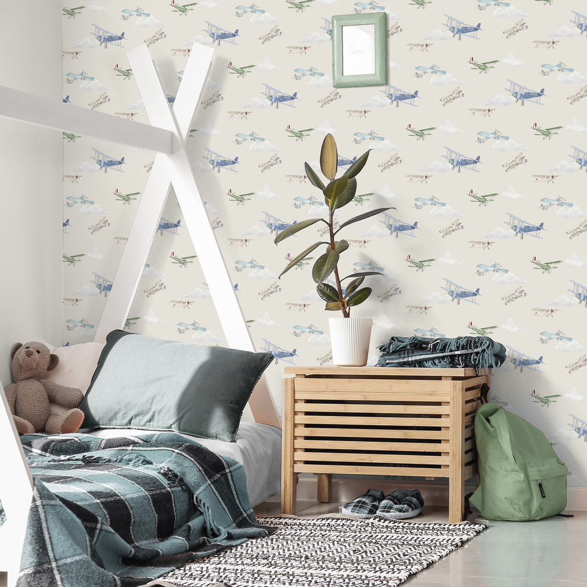 Papier peint Avion Enfant beige - Imagine de Lutèce | Réf. LTC-DL27549