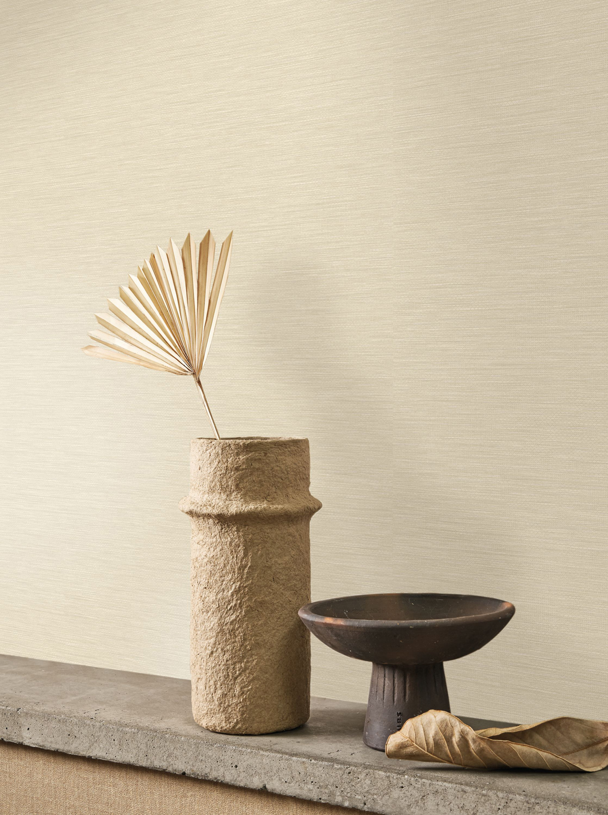 Papier peint Faux Uni Paille Boaco beige sable - Vegetals de Casadéco | Réf. VEGE201301221