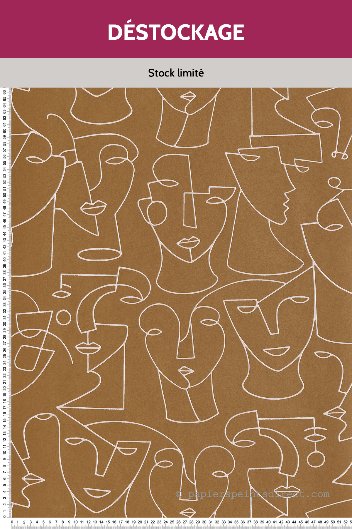 Papier peint Destockage - Art Portrait cognac - Gallery de Casadéco