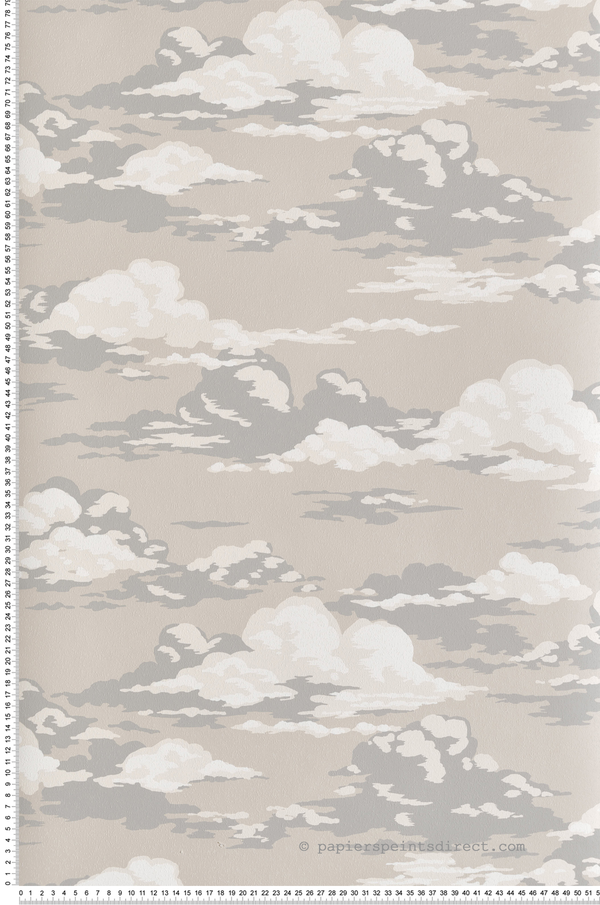 Papier peint Ciel Nuageux Cumulus beige - Beaux Arts de Lutèce | Réf. LTC-M1809