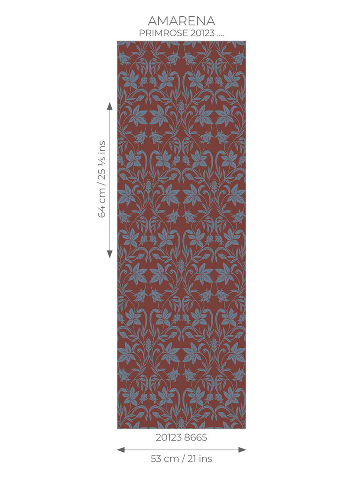 Papier peint Feuille Style Anglais Primrose bleu bordeaux - Heritage de Casadéco AMBR | Réf. HETA201238665