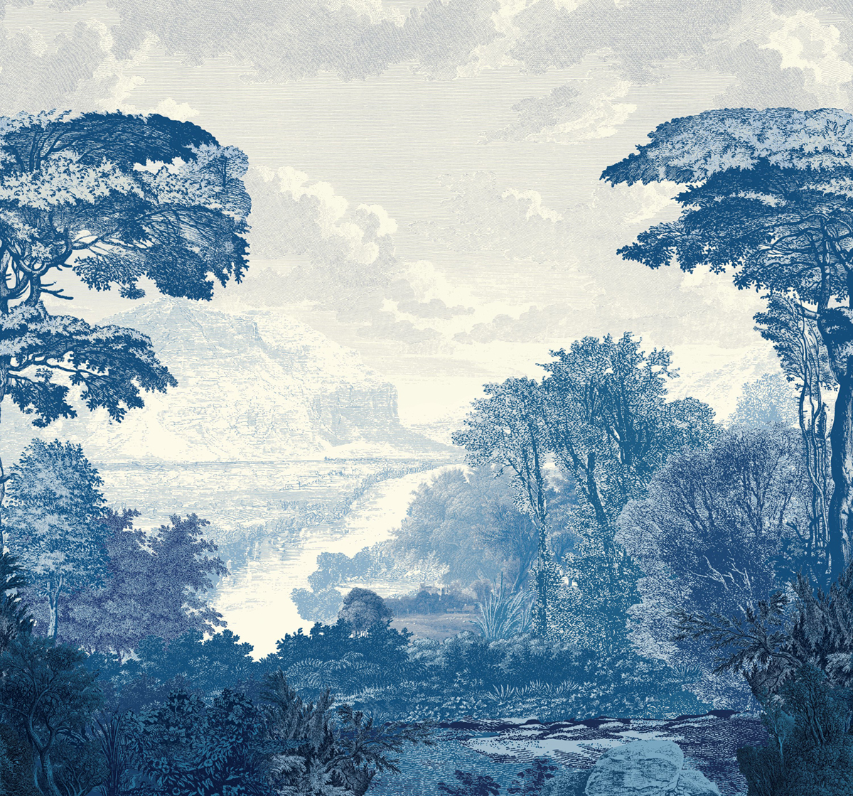 Papier peint panoramique Nature Mysterious Forest bleu 300X280 - Pimp My Wall de Casélio | Réf. PMW105156008