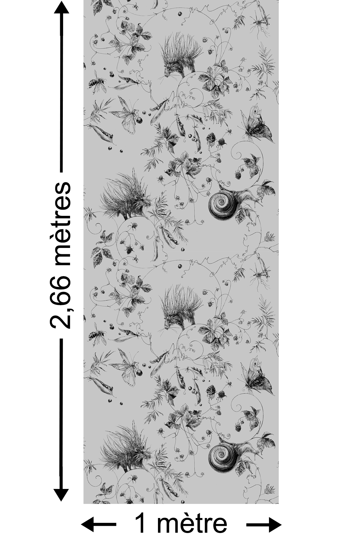 Papier peint Jardin gris bleuté - Collection Catherine Gran de Edmond Petit