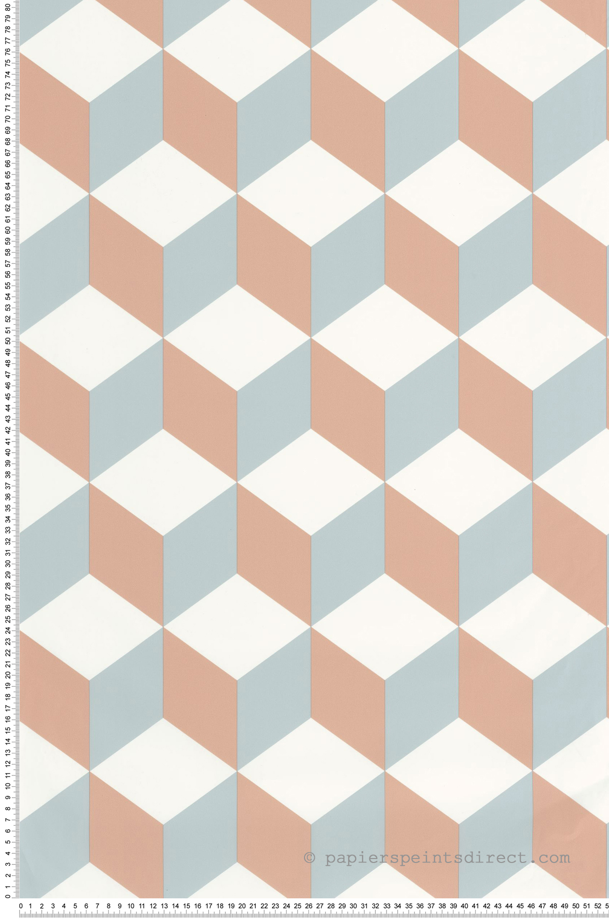 Papier peint Cube 3D Be Happy rose bleu - Young & Free de Casélio | Réf. YNF103324060