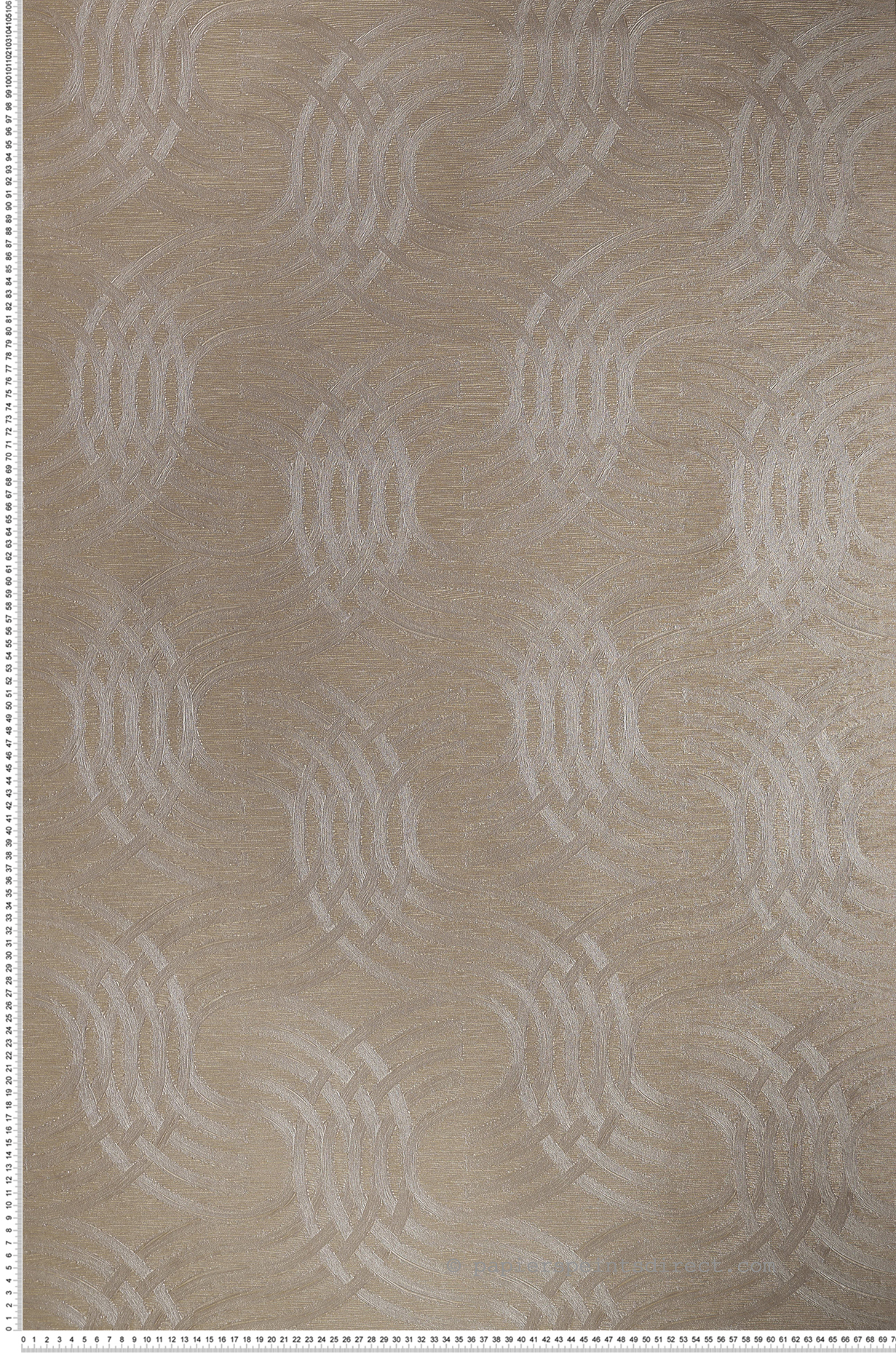 Papier peint Mouvement Auraria taupe argenté - Métal de Casamance | Réf. CAS-75792242