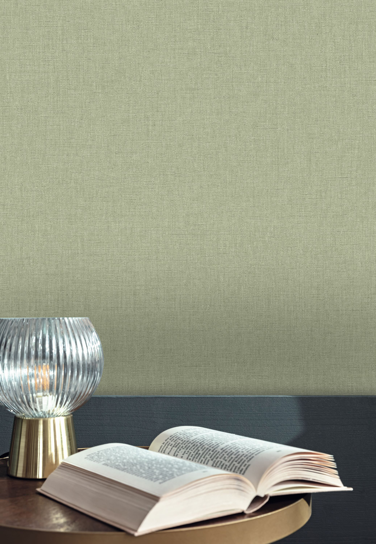 Papier peint Faux Uni Tissage vert eucalyptus - Maison Siméon de Casélio | Réf. MSI103227410