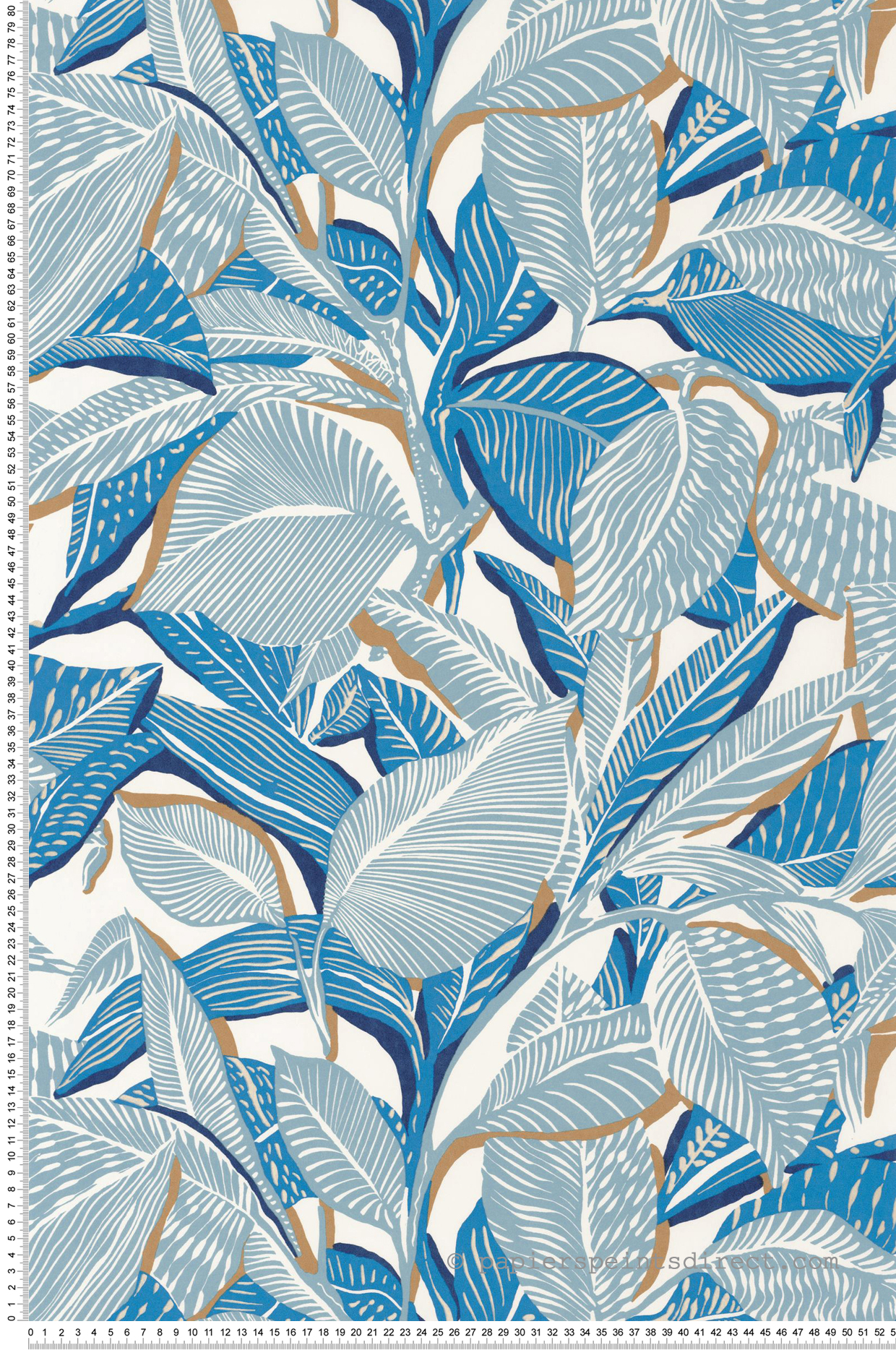 Papier peint Feuillage Riviera bleu roi et gris - Méditerranée de Casadéco | Réf. MEDI87416637