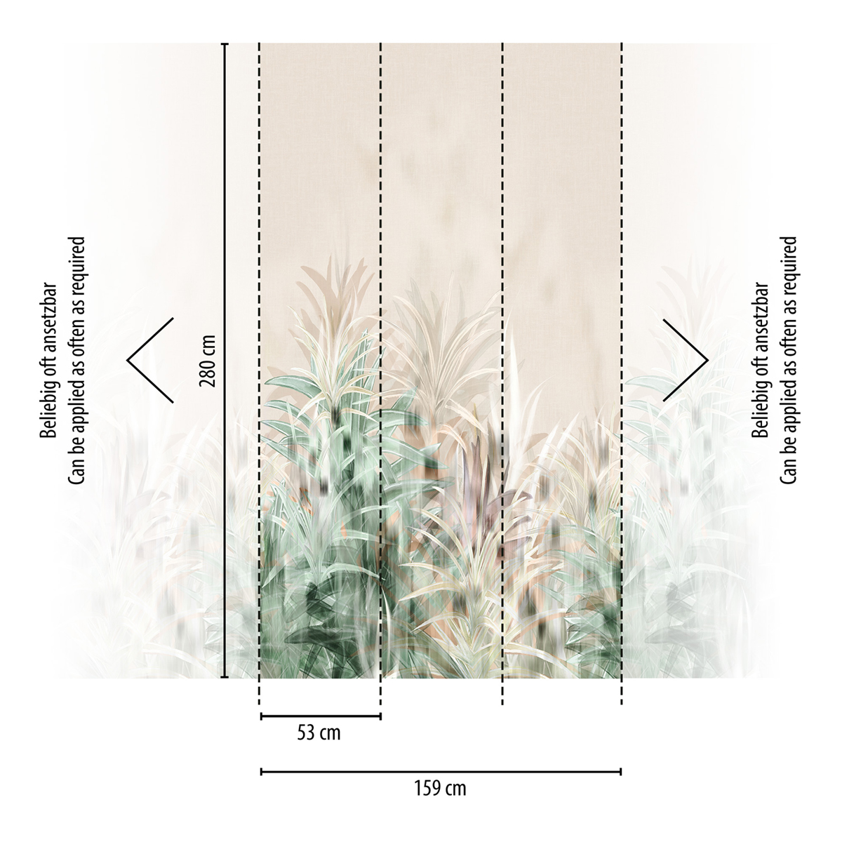 Papier peint panoramique Végétal Brookfield Place vert beige - Cosmoliving d'A.S. Création REGLE | Réf. AS-791459
