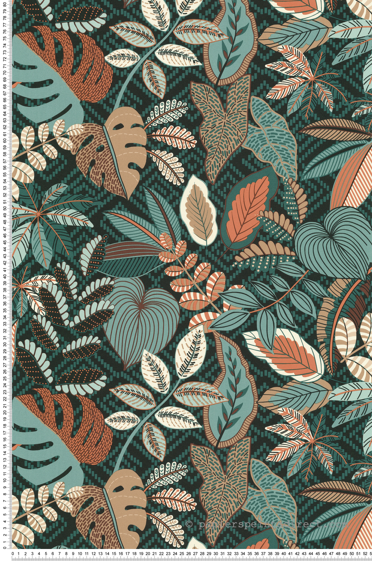 Papier peint Feuillage Monstera vert paon terracotta - Séjours & Chambres de Lutèce | Réf. LTC-51224604