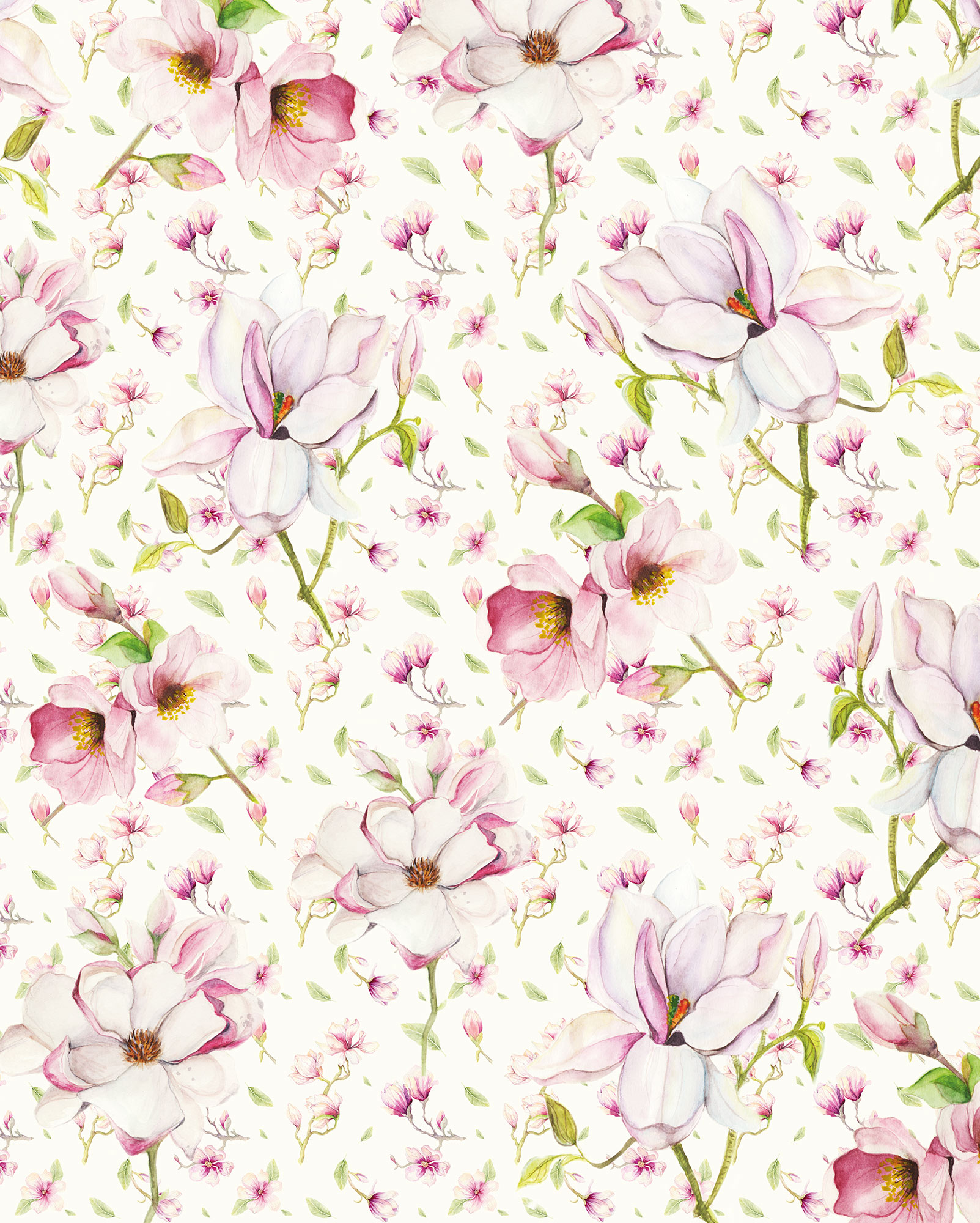 Papier peint panoramique fleurs Magnolia Panel - Papier peint Komar
