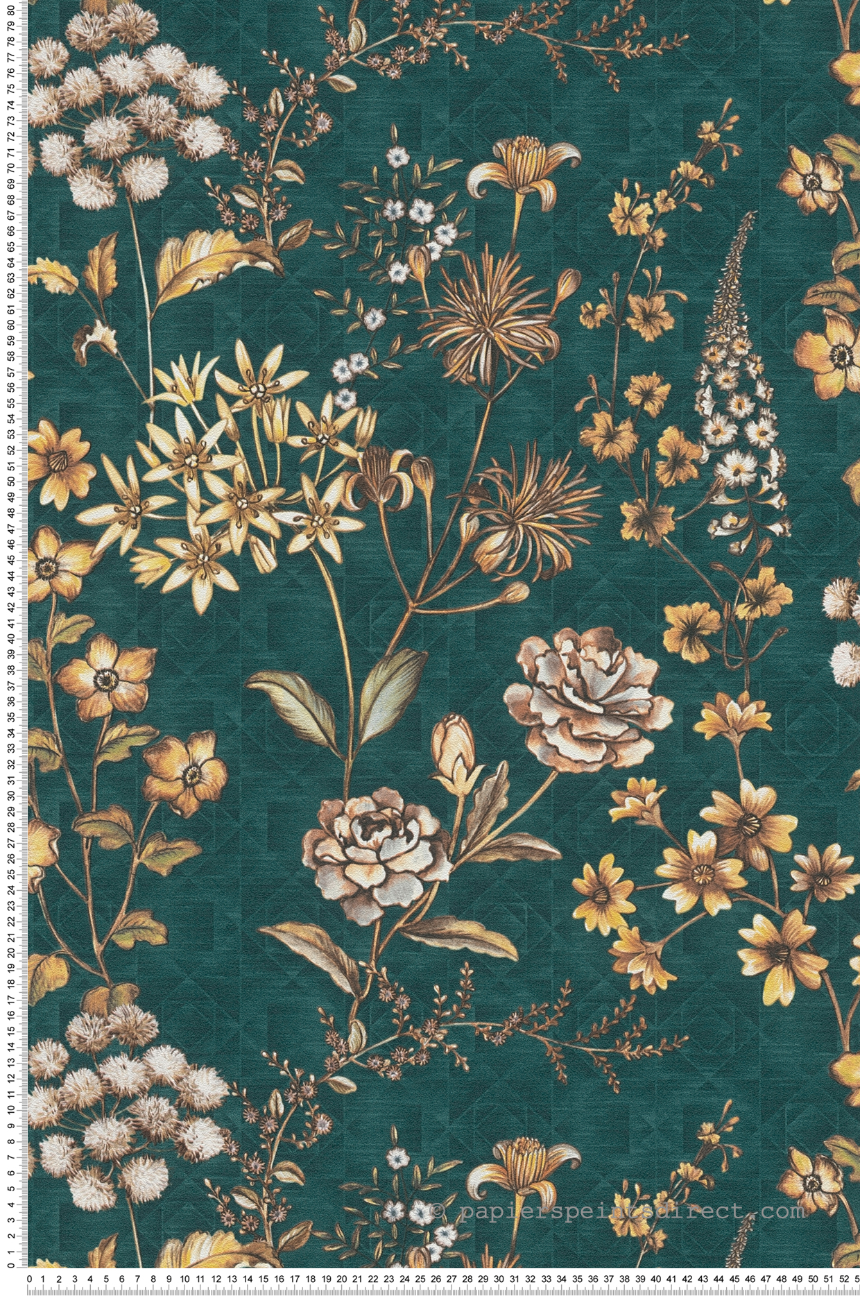 Papier peint Fleuri Blooming pétrole - Metropolitan Stories 3 d'A.S. Création | Réf. AS-391174