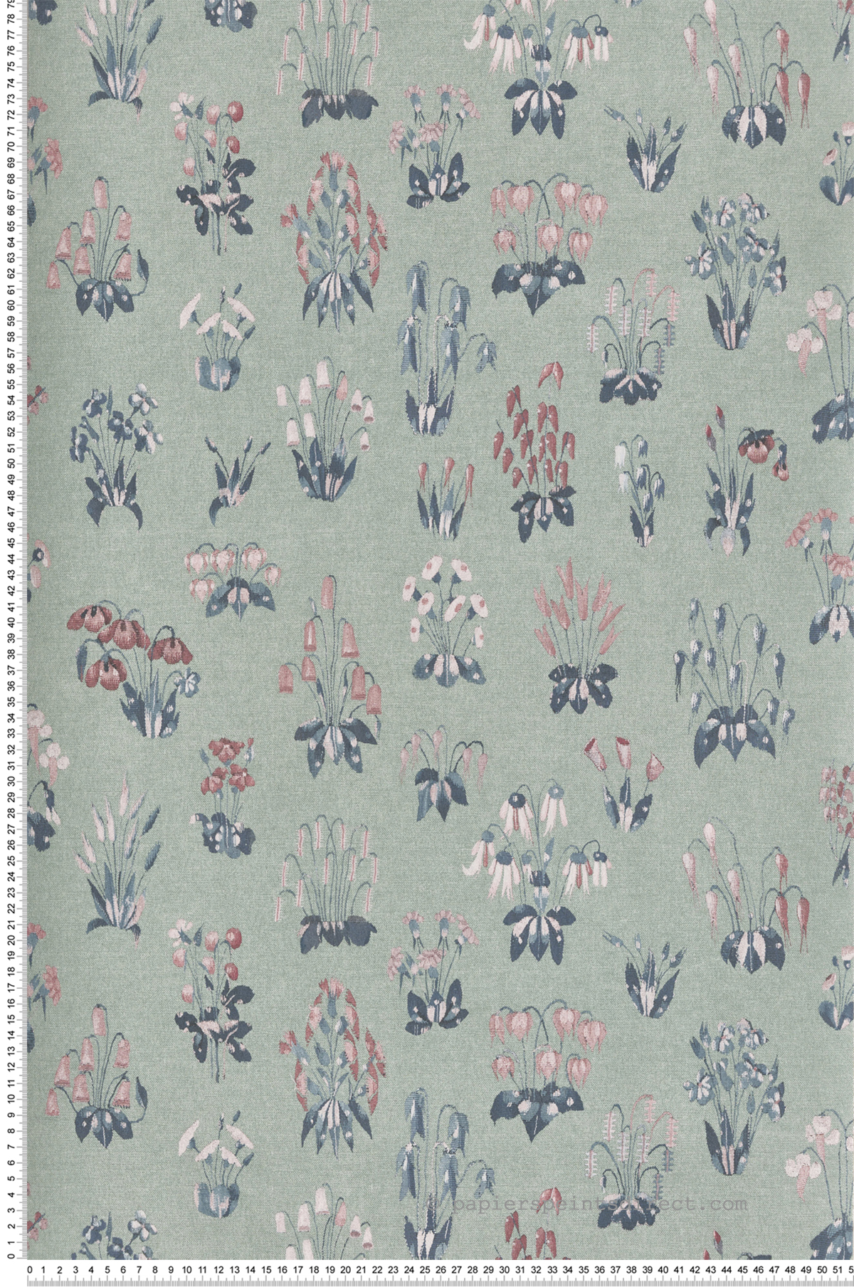 Papier peint fleuri Millefleur Chambray - National Trust Papers 2 de Little Greene | Réf. 0260MFCHAMB