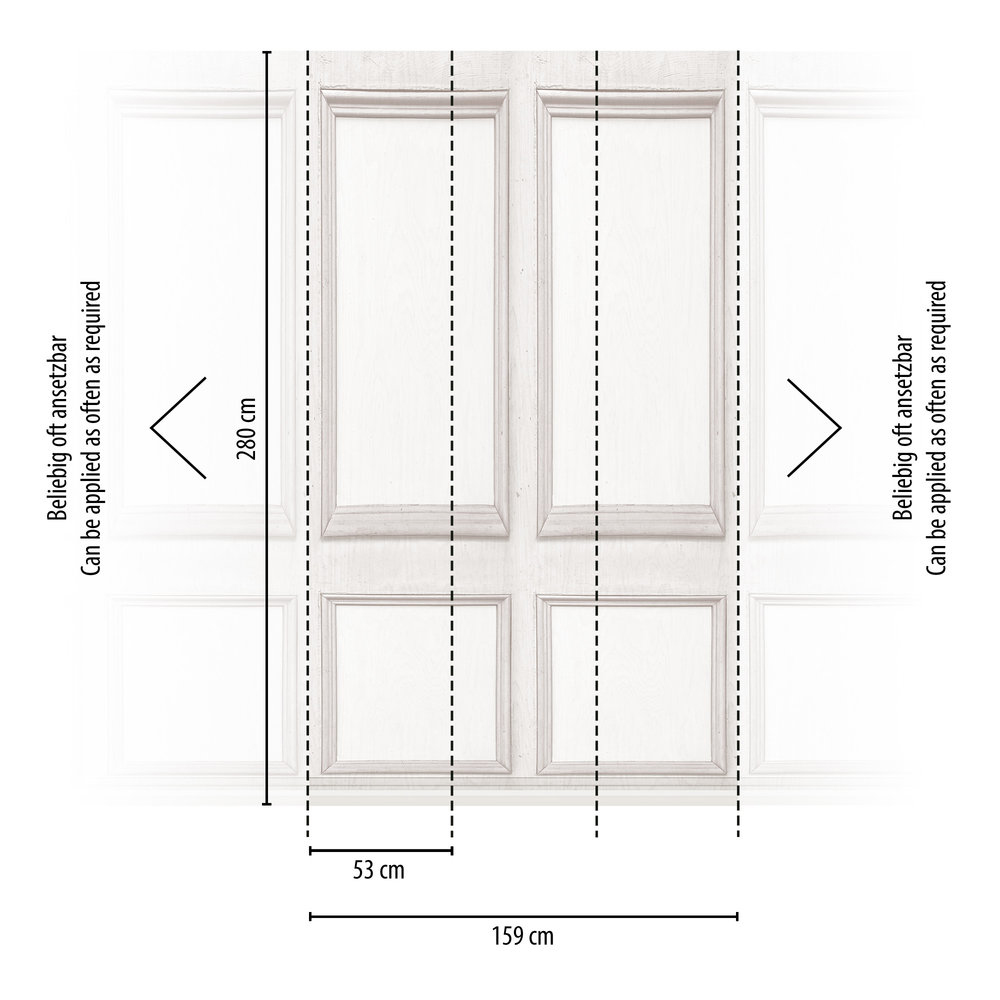 Papier peint panoramique Moulure blanc gris - Wallpanel d'A.S. Création AMBR | Réf. AS-398071