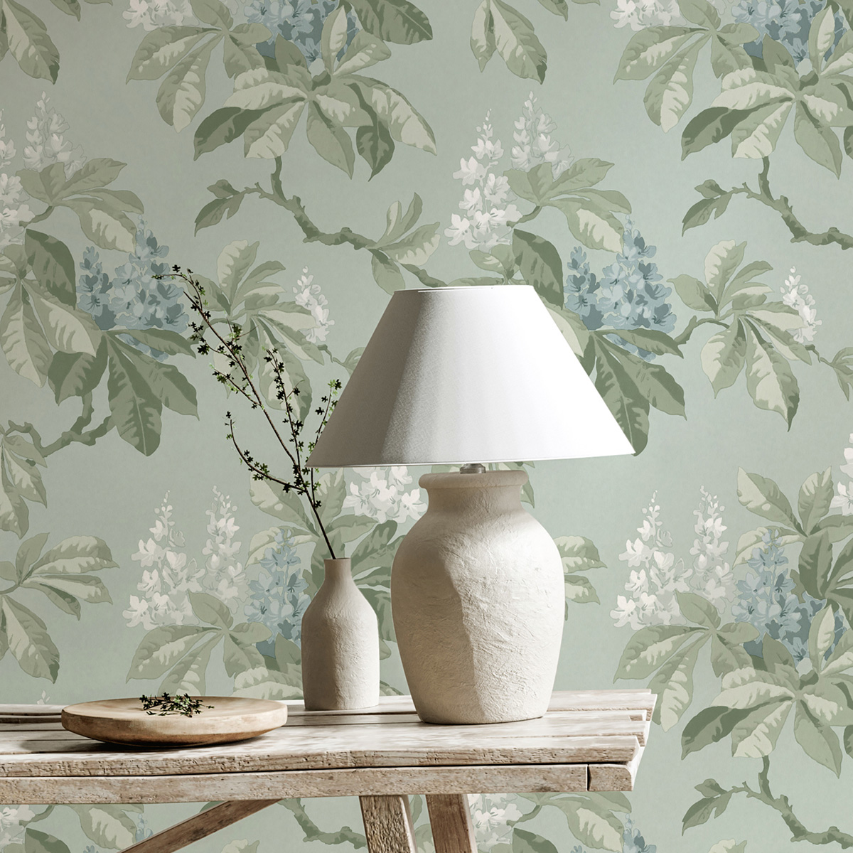 Papier peint Floral Chestnut Vintage bleu clair - Beaux Arts de Lutèce AMB2| Réf. LTC-M1819